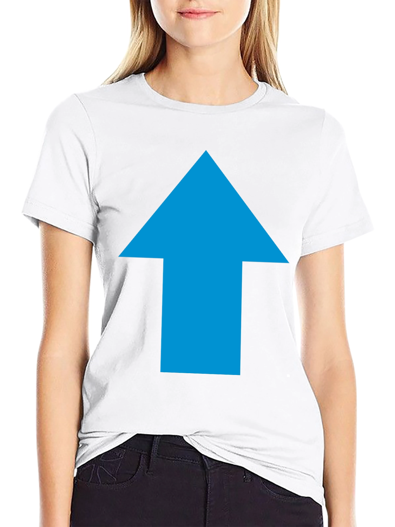 Upward Blue Arrow Graphic Black Tee