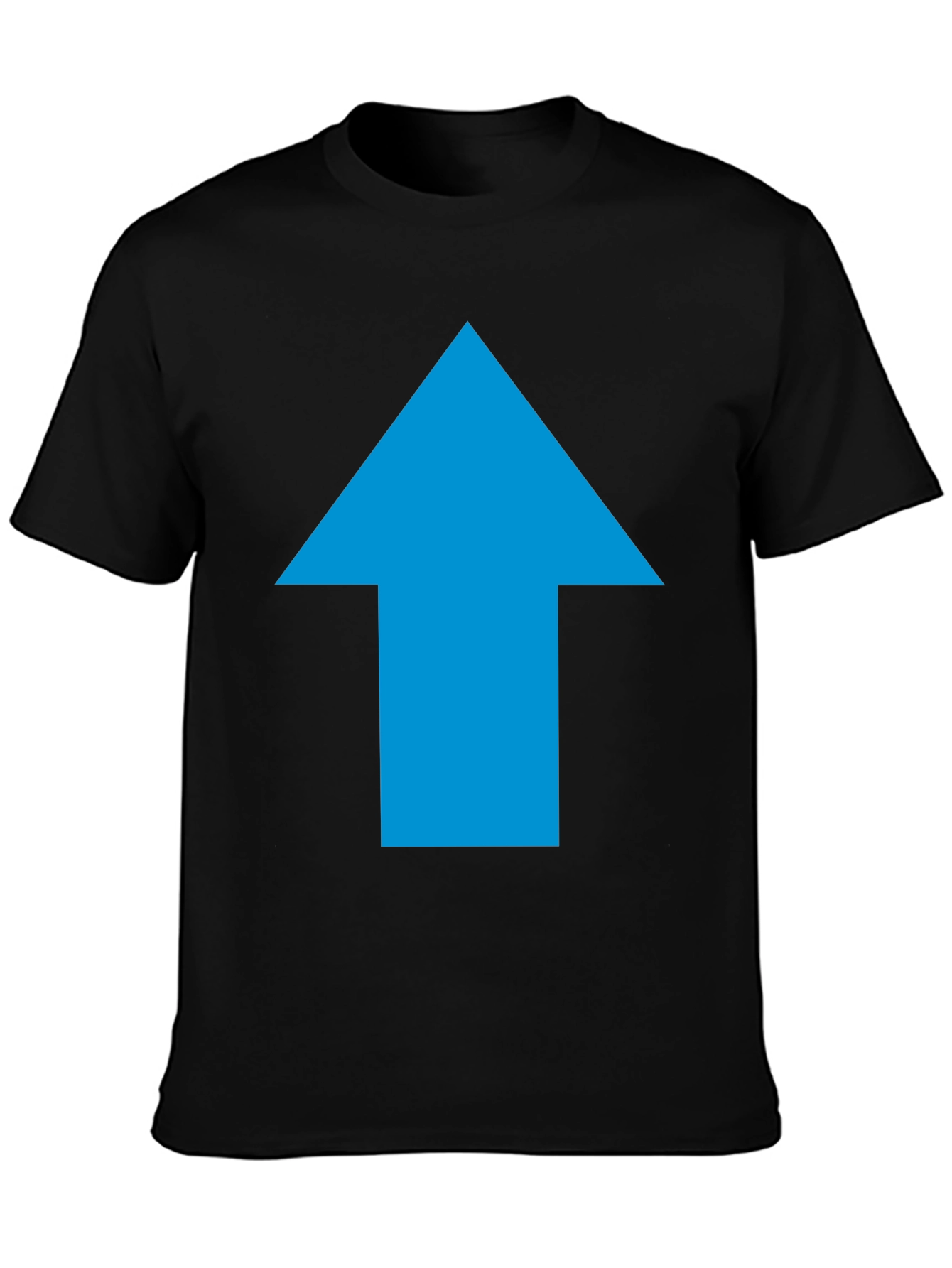 Upward Blue Arrow Graphic Black Tee