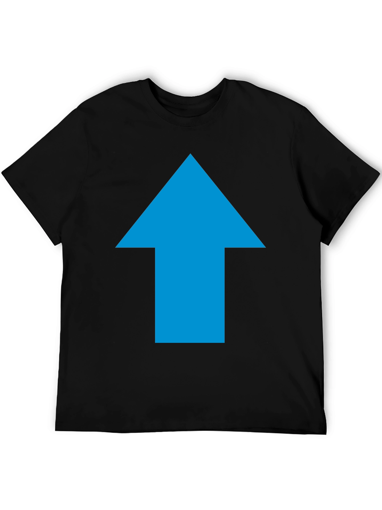 Upward Blue Arrow Graphic Black Tee