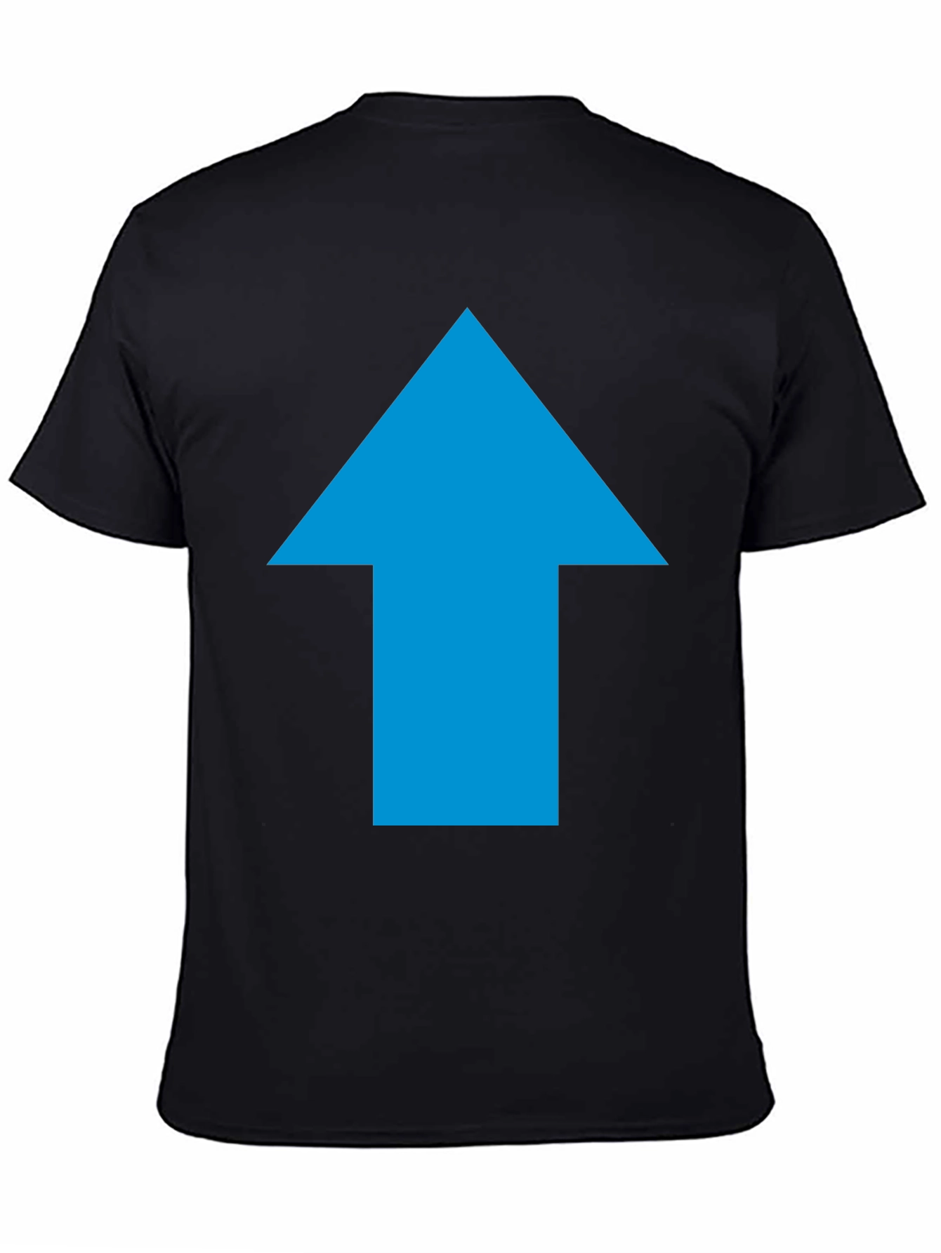 Upward Blue Arrow Graphic Black Tee