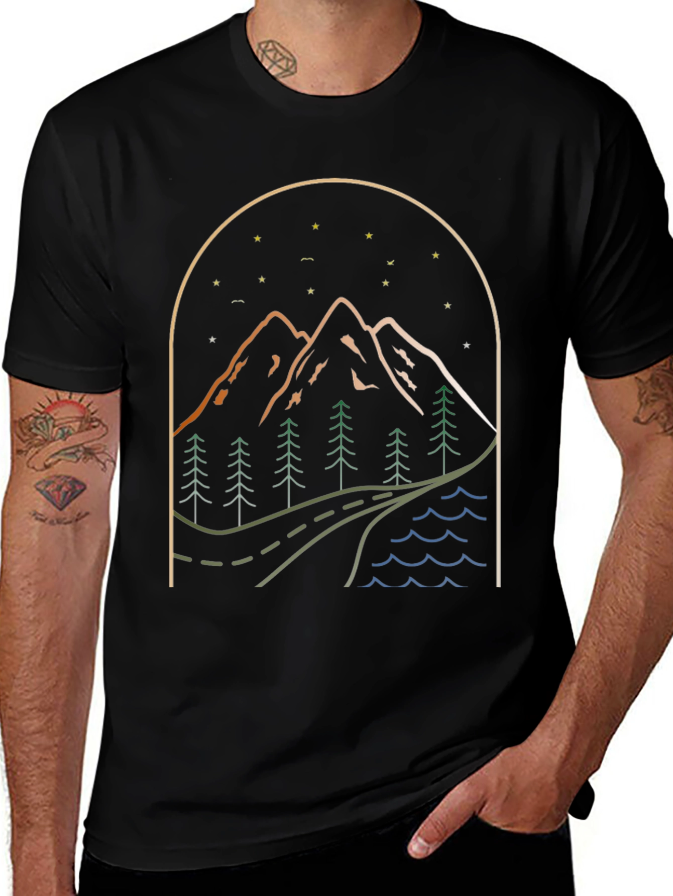 Mountainscape Graphic Tee - Nature Adventure Shirt