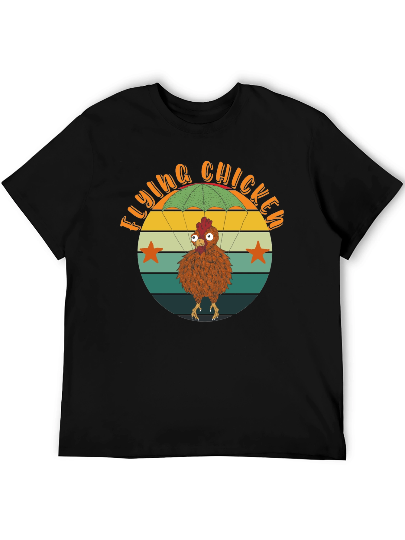 Flying Chicken T-Shirt - Funny Parachute Chicken Tee