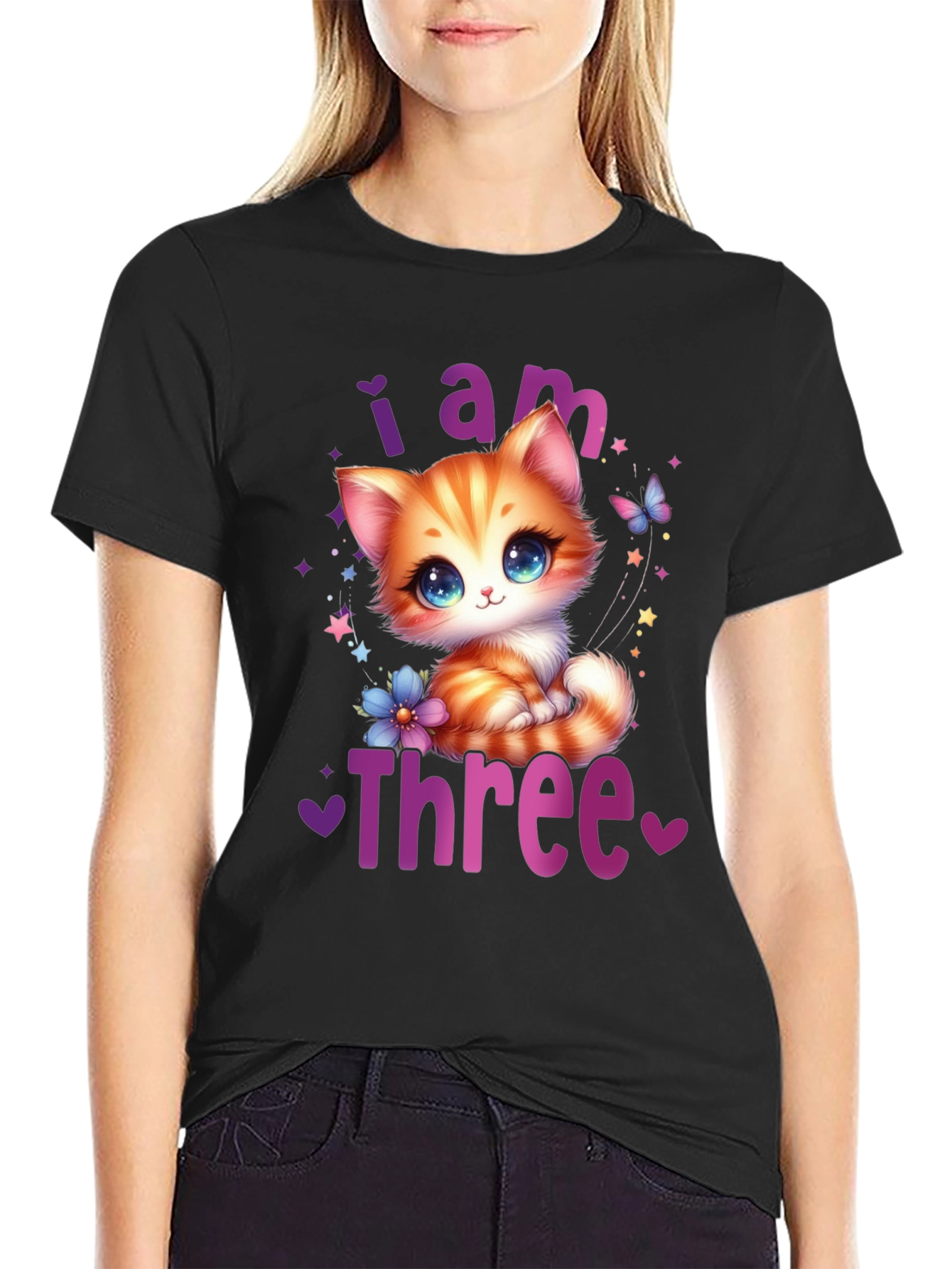 Cute I am Three Birthday Kitten T-Shirt