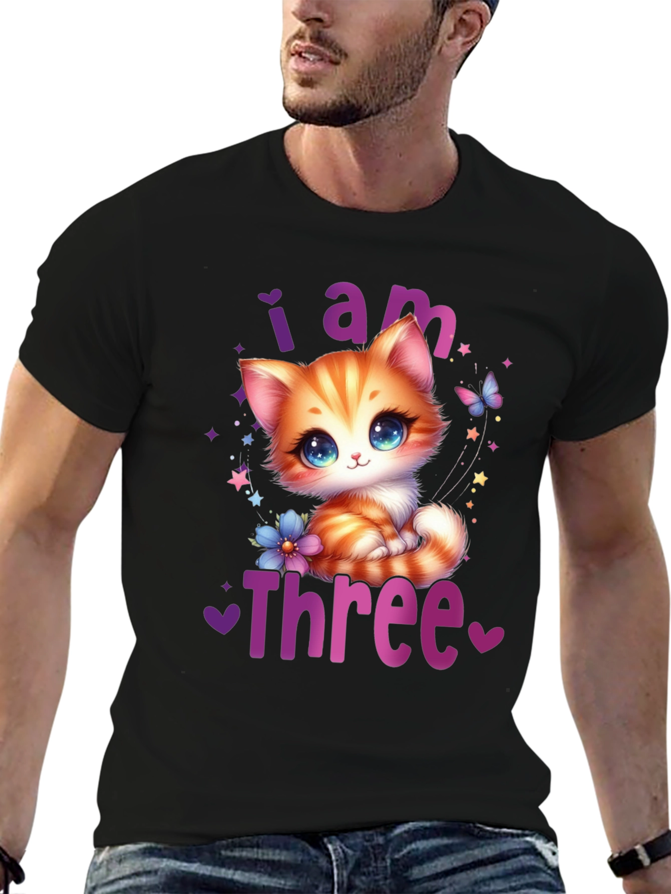Cute I am Three Birthday Kitten T-Shirt