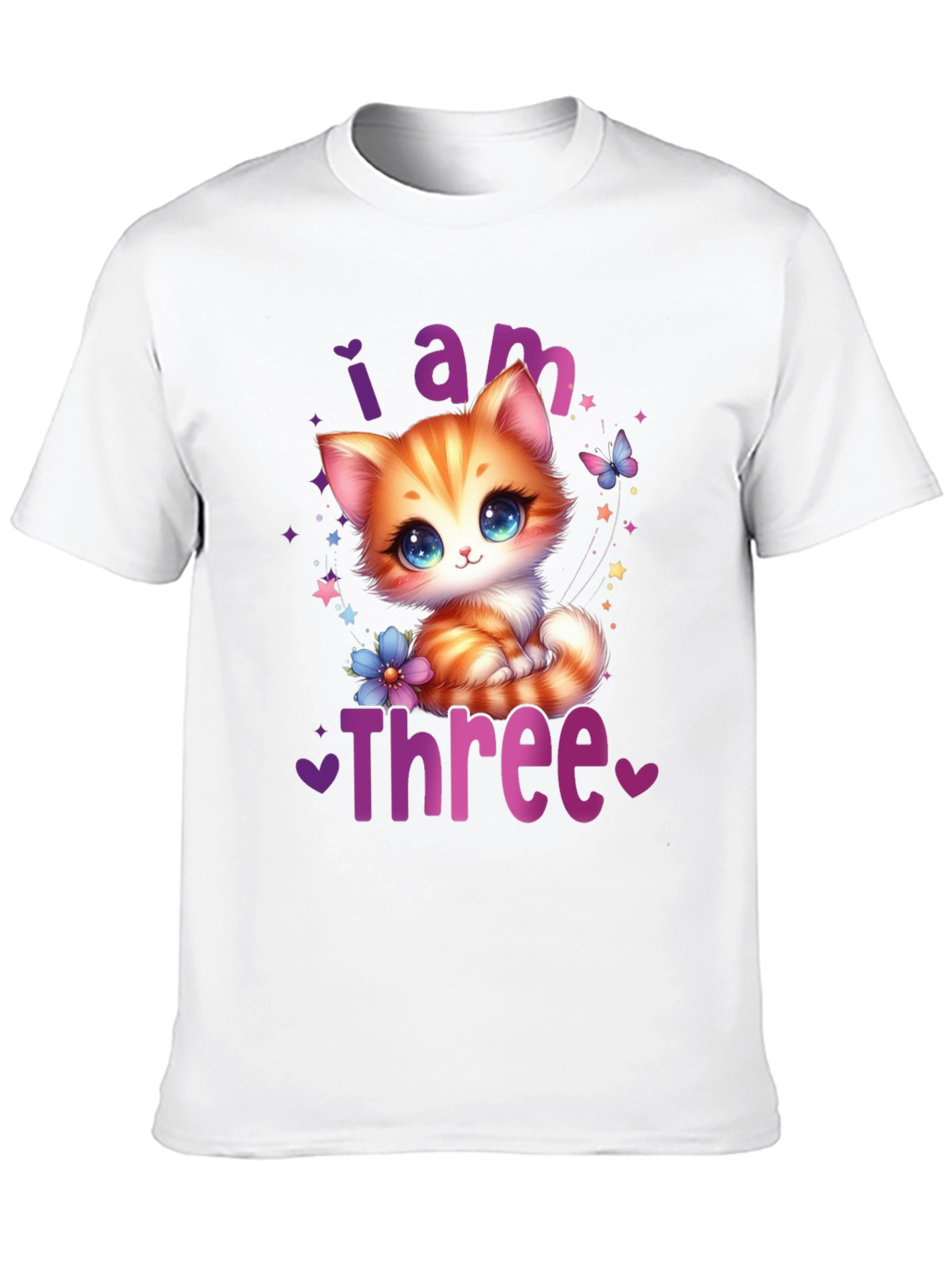 Cute I am Three Birthday Kitten T-Shirt
