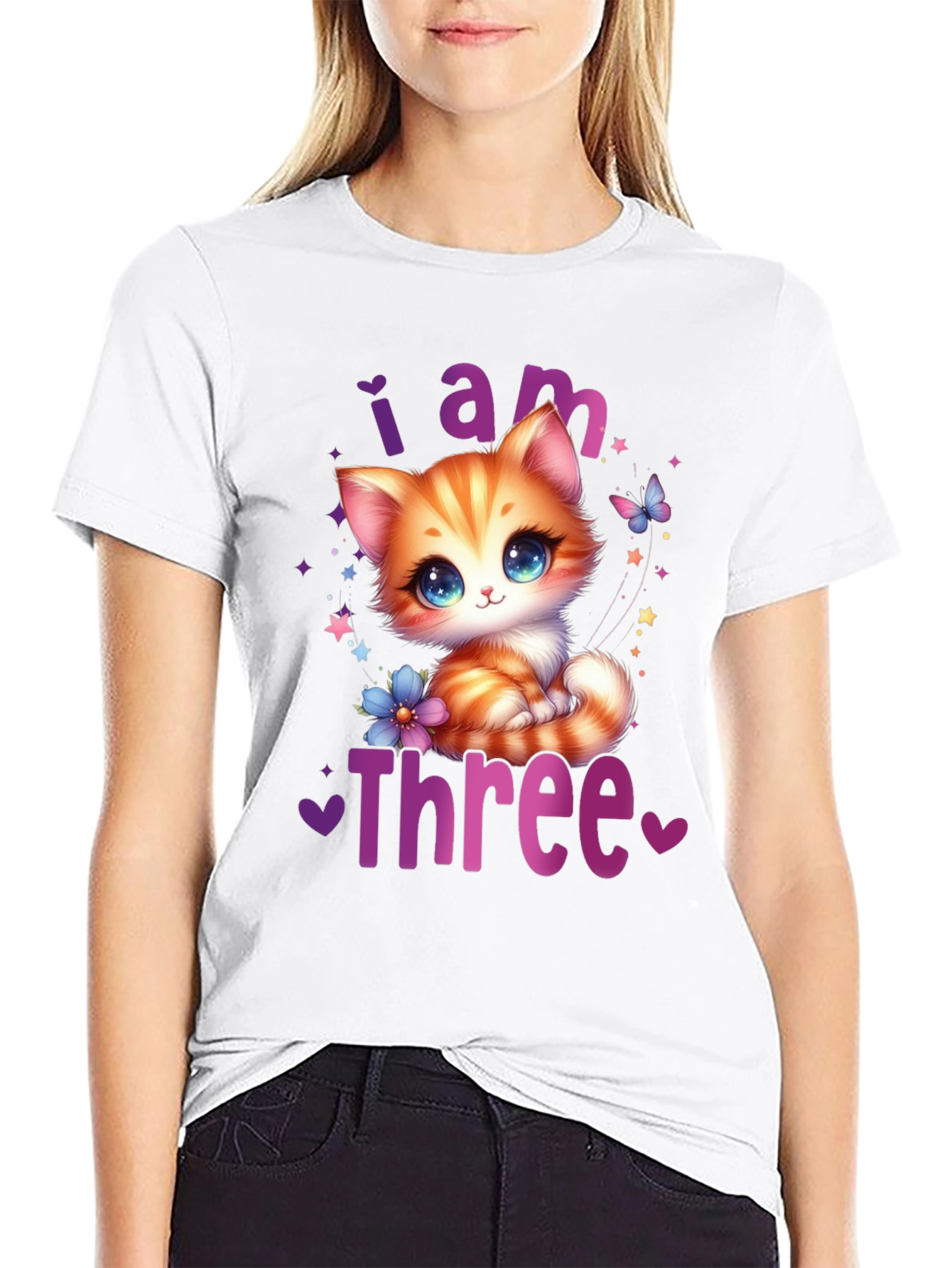 Cute I am Three Birthday Kitten T-Shirt