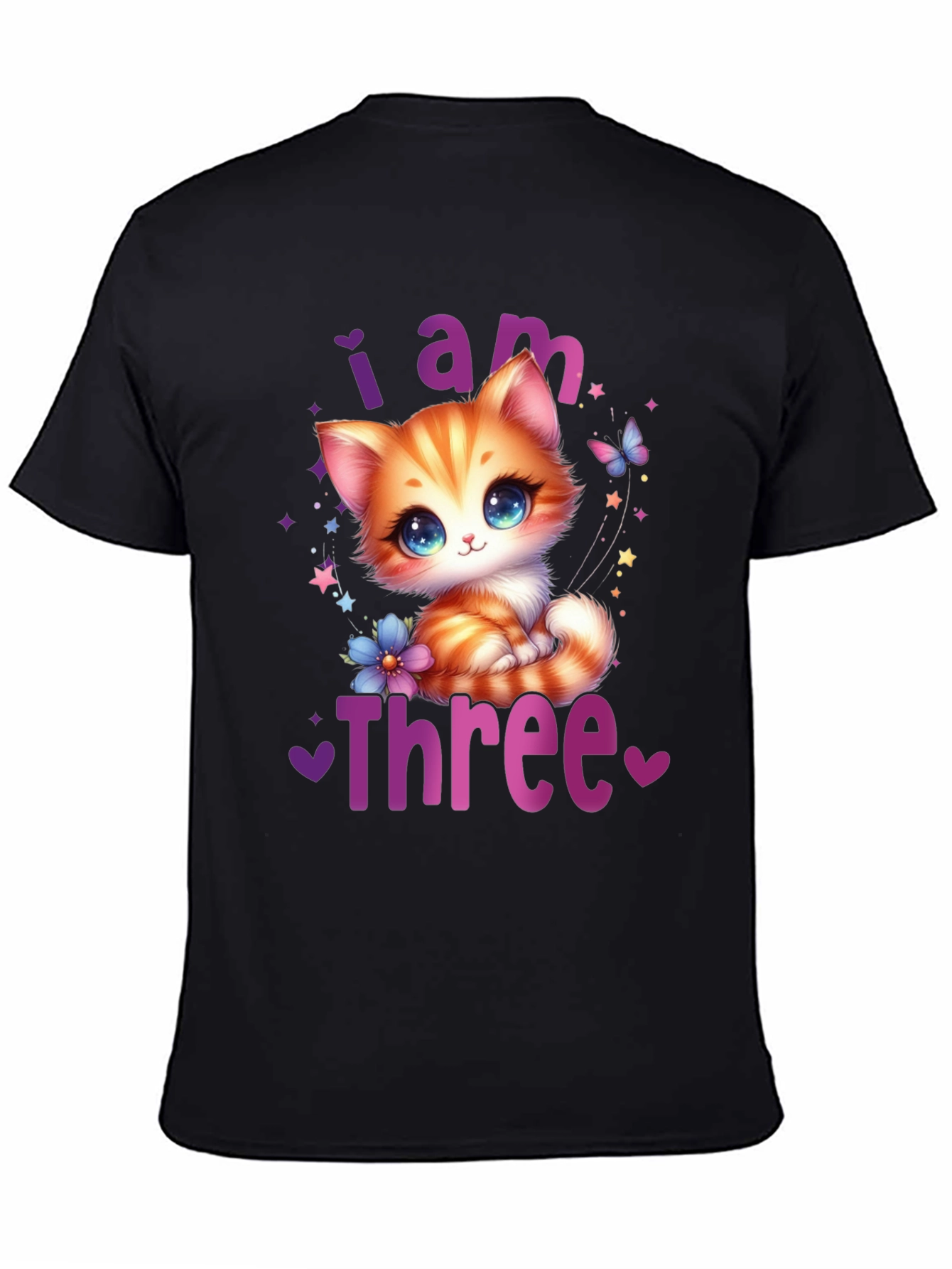 Cute I am Three Birthday Kitten T-Shirt