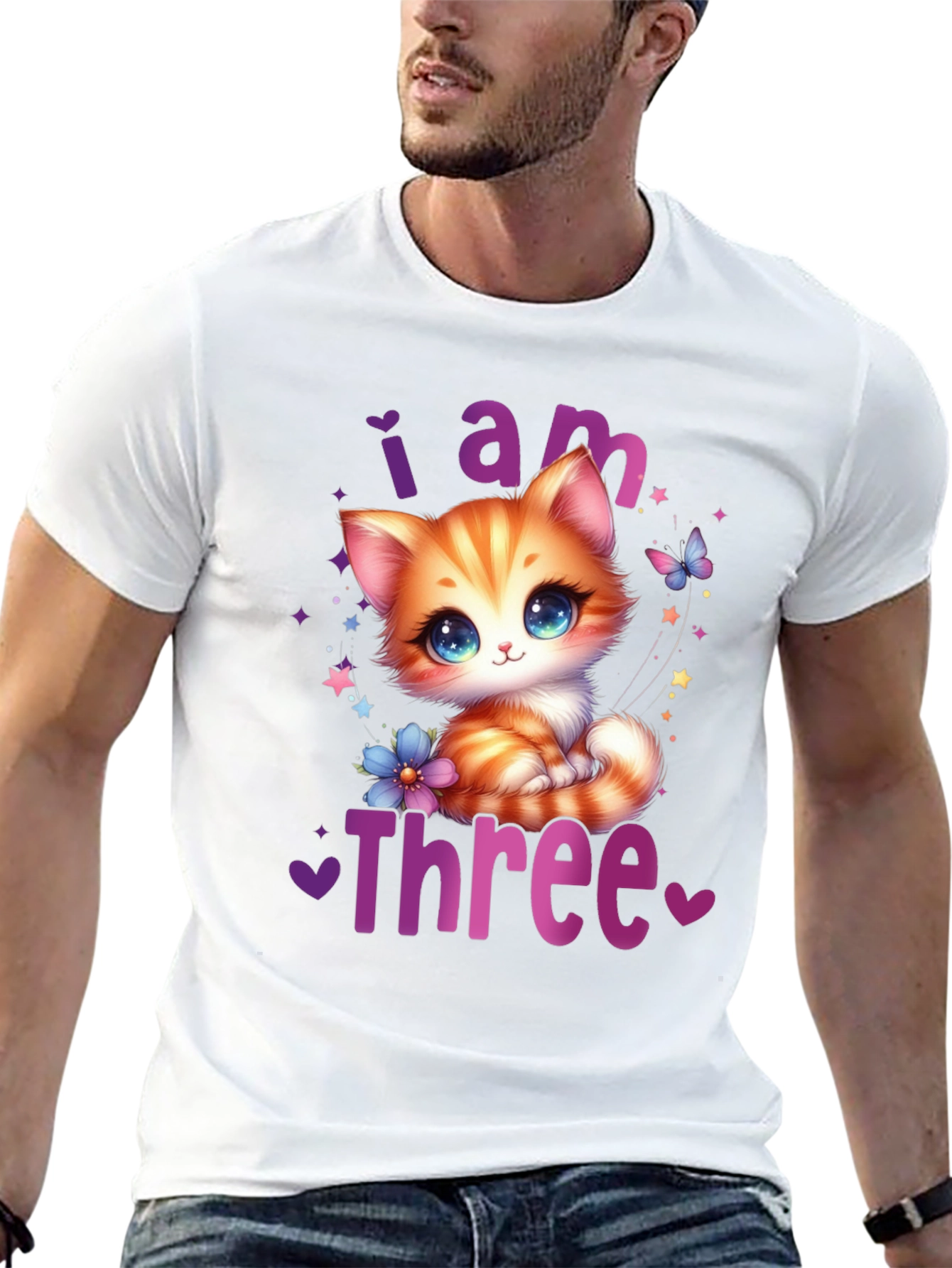 Cute I am Three Birthday Kitten T-Shirt