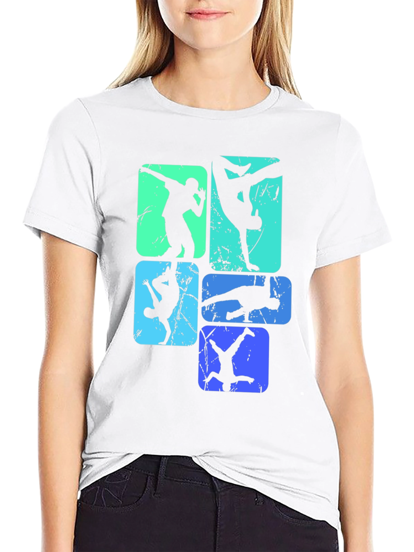 Cool Breakdance Silhouette Graphic T-Shirt