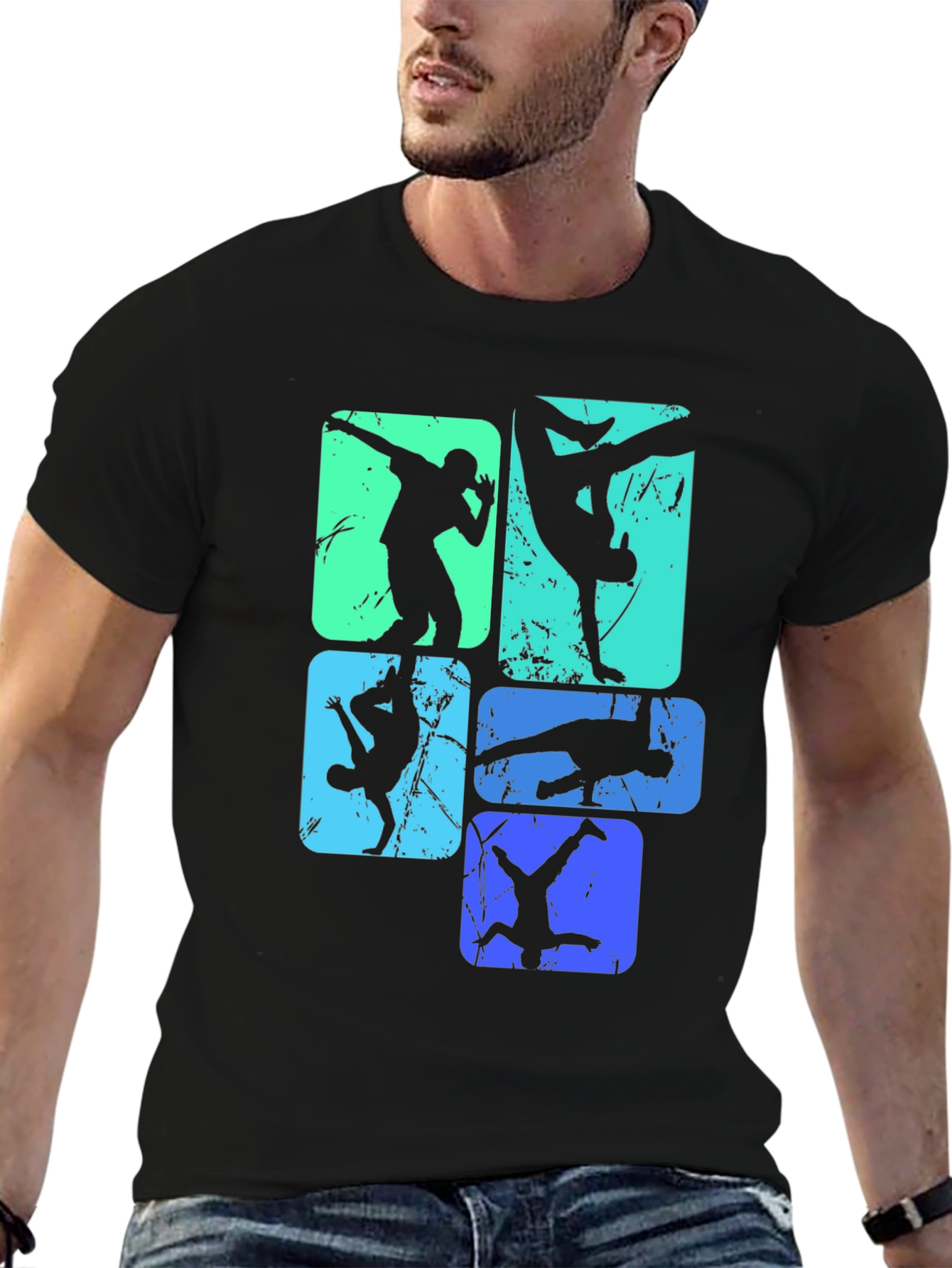 Cool Breakdance Silhouette Graphic T-Shirt