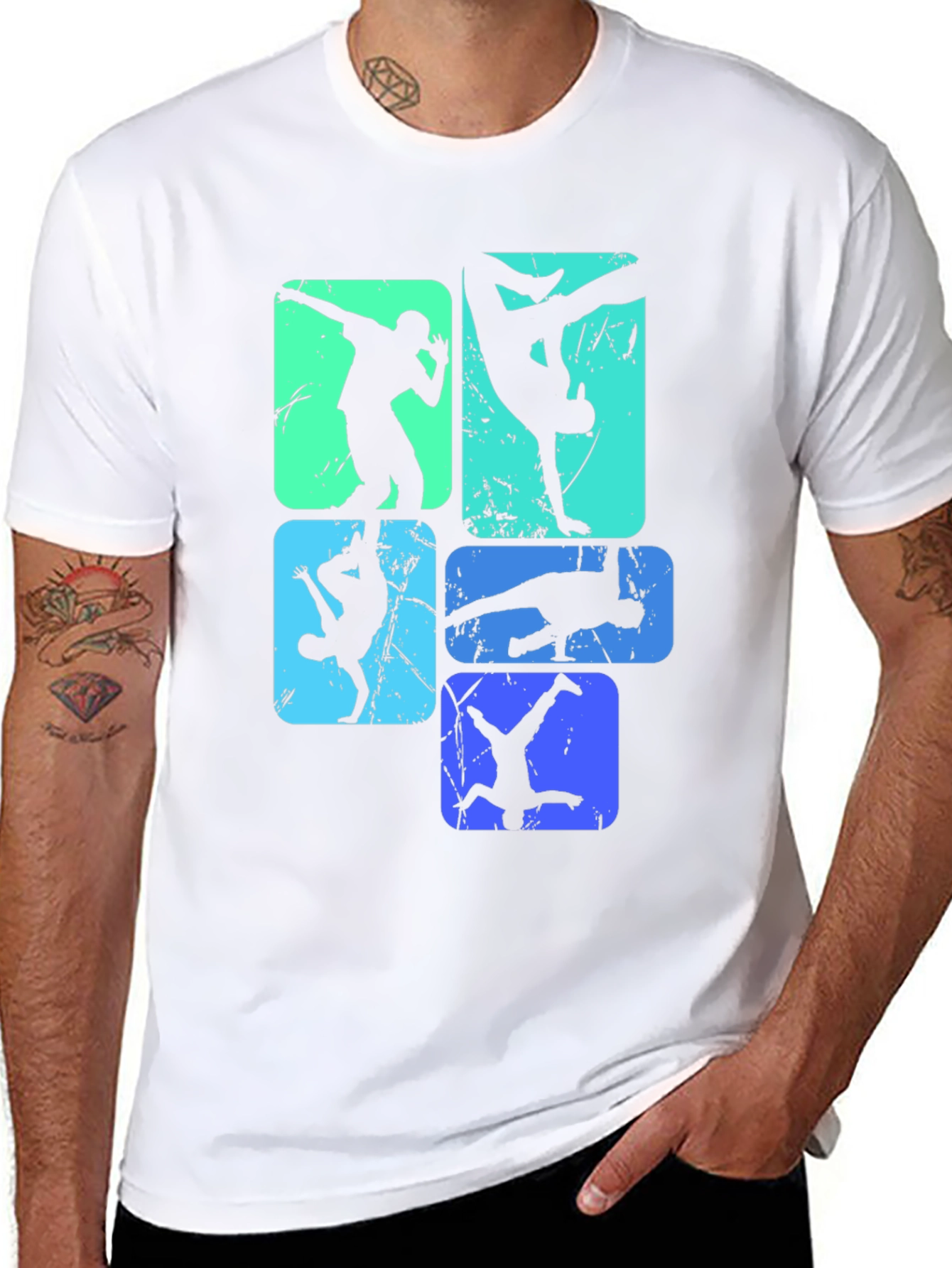 Cool Breakdance Silhouette Graphic T-Shirt