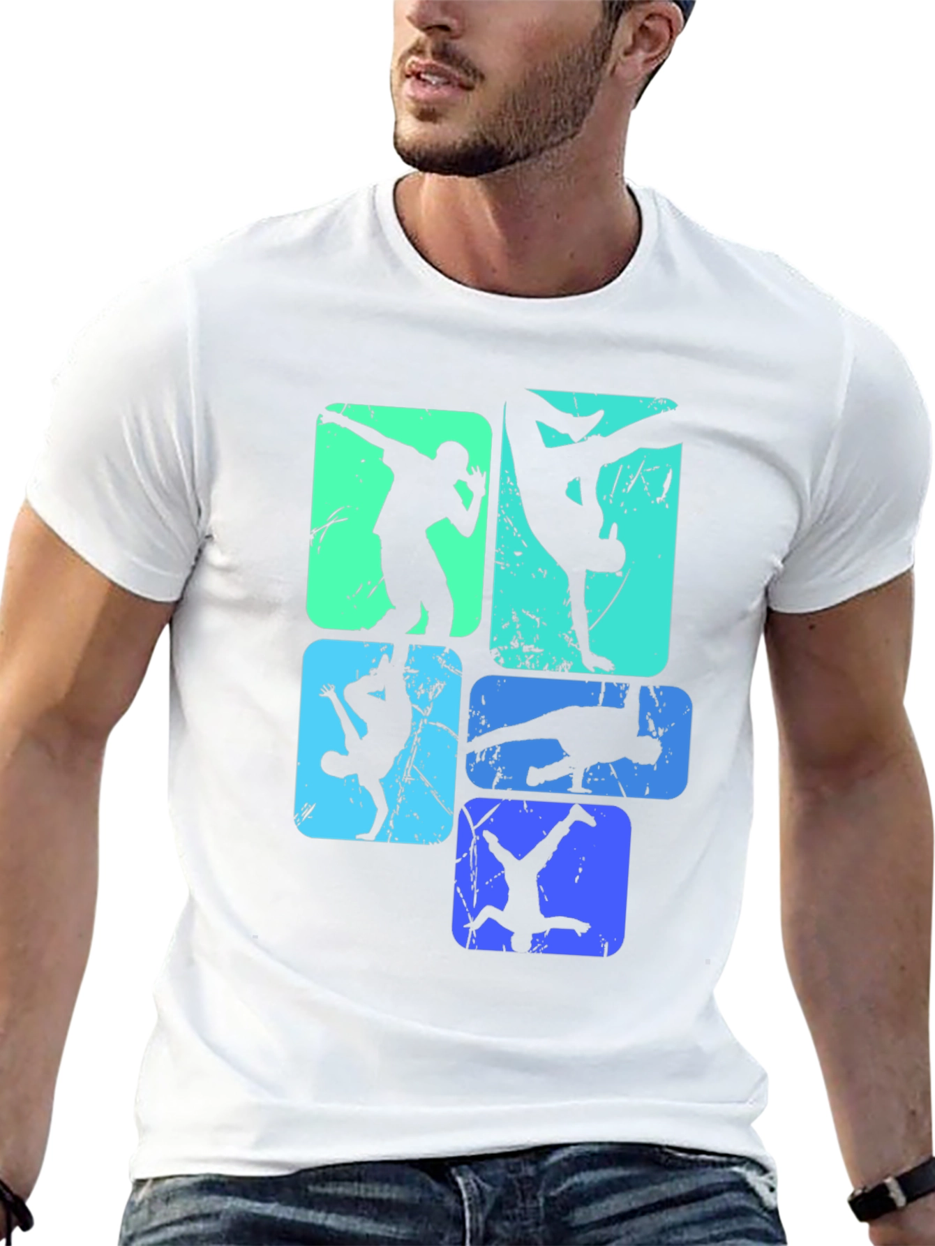 Cool Breakdance Silhouette Graphic T-Shirt