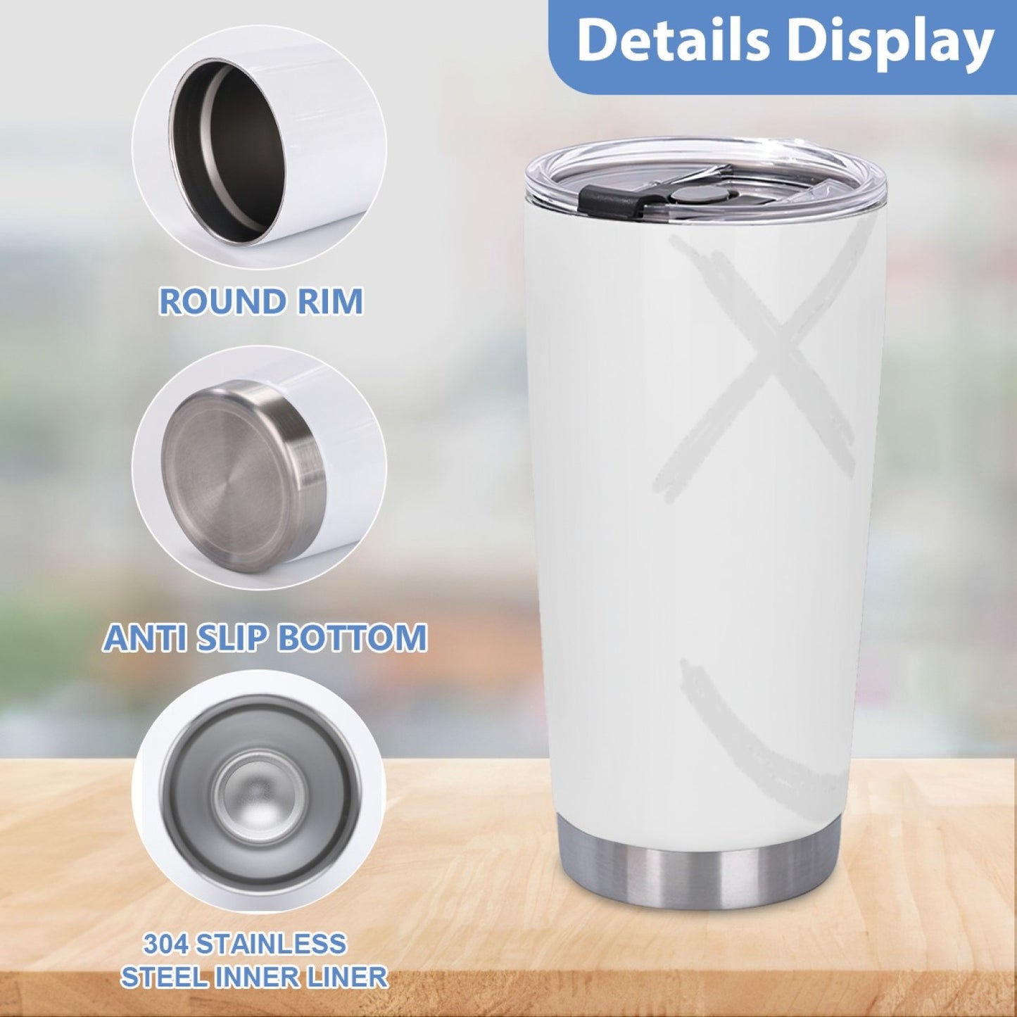 Trendy Graphic Insulated Tumbler - Stainless Steel Leak-Proof Travel Cup