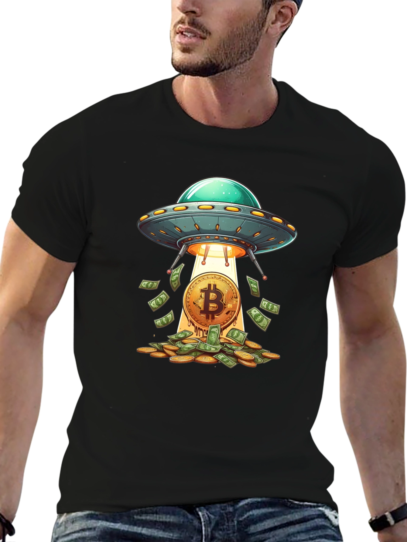 UFO Bitcoin T-Shirt - Crypto Space Tee