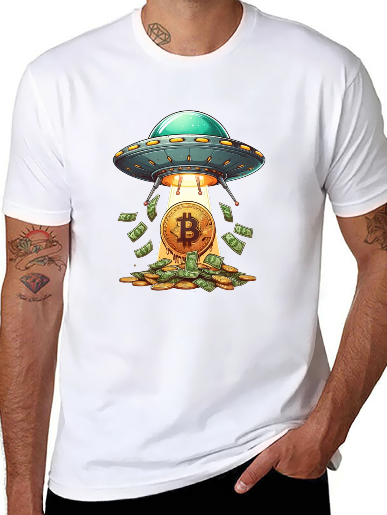 UFO Bitcoin T-Shirt - Crypto Space Tee