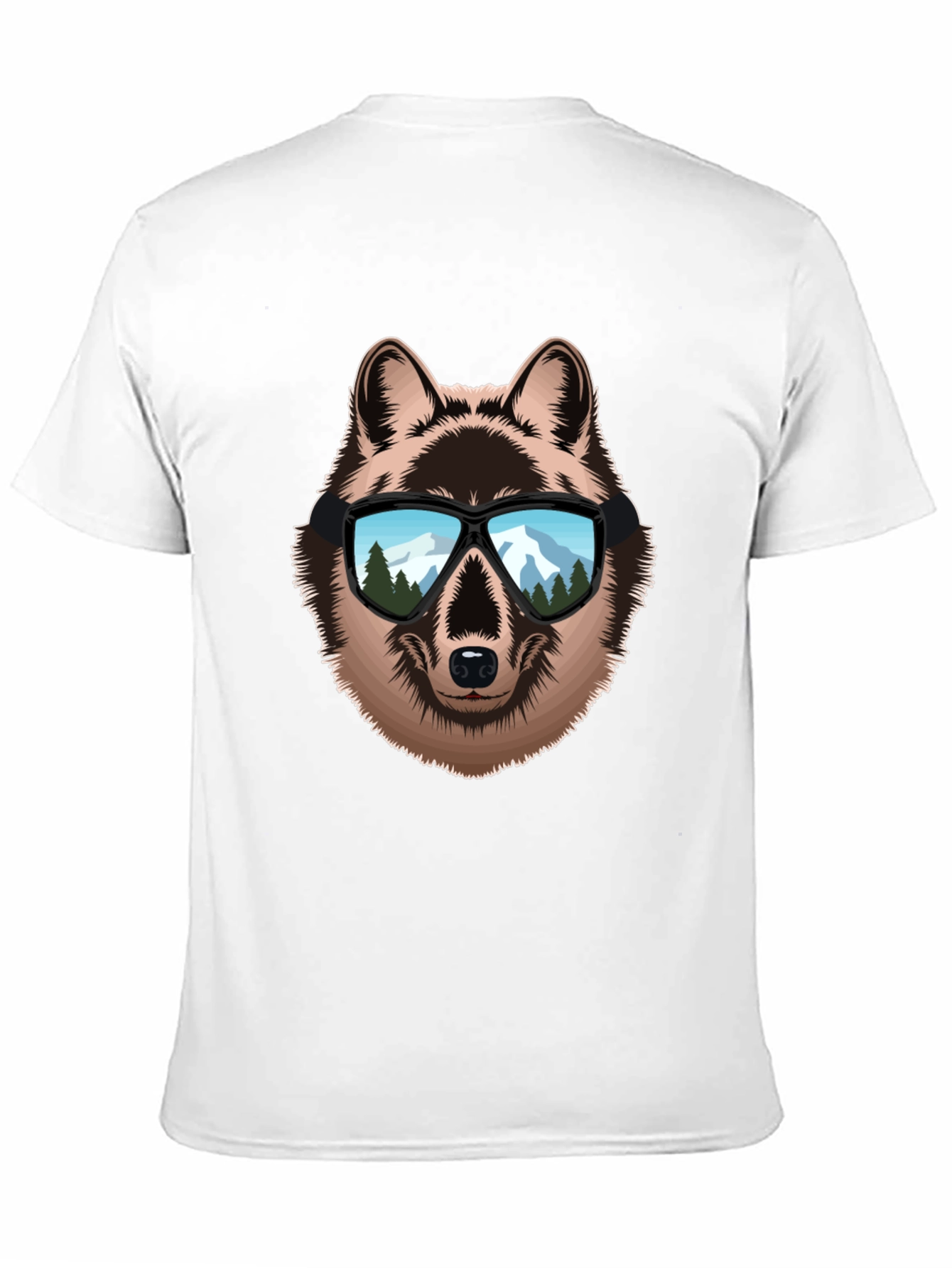 Wolf with Sunglasses Graphic Tee - Cool Animal Design