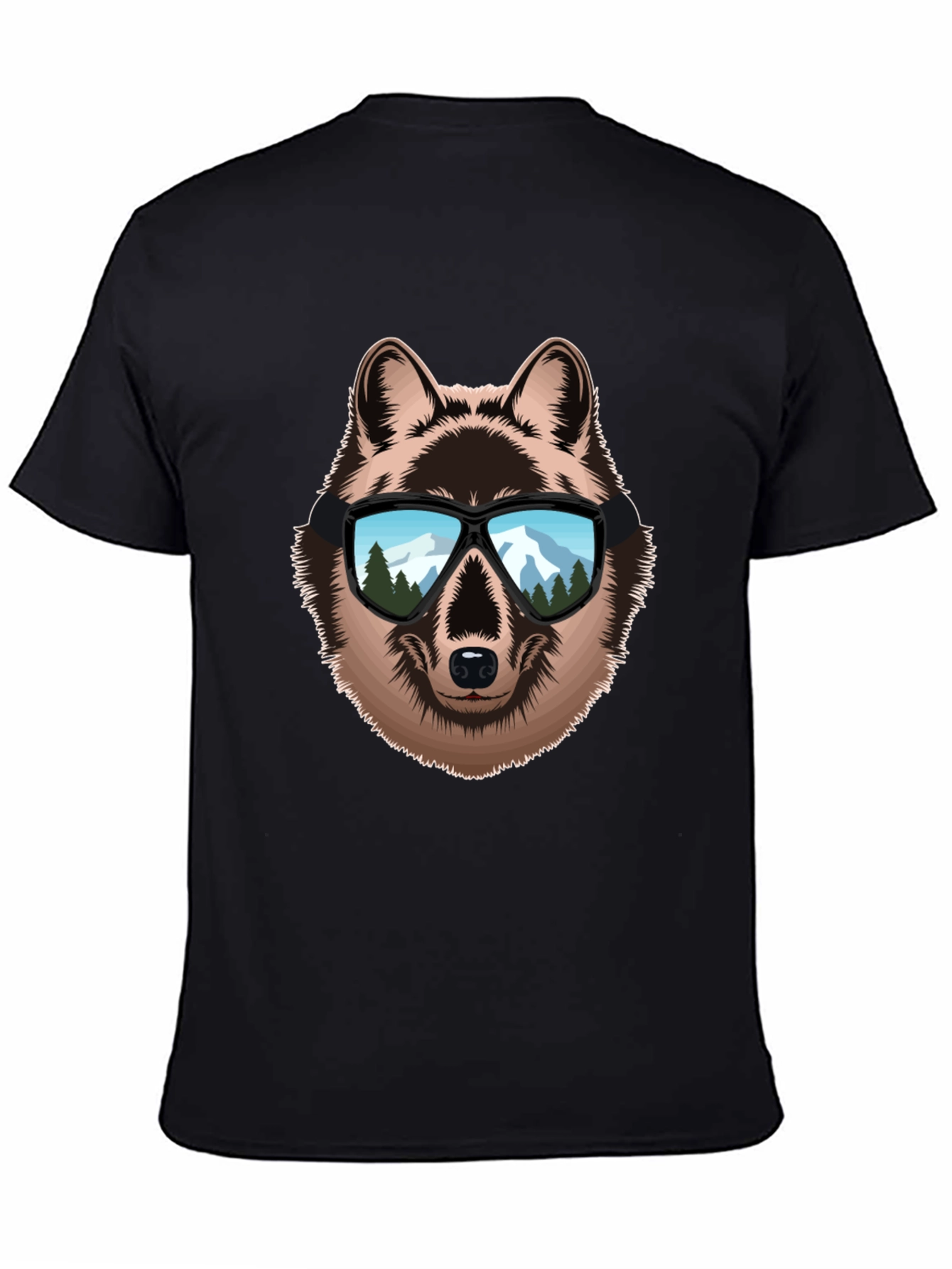 Wolf with Sunglasses Graphic Tee - Cool Animal Design
