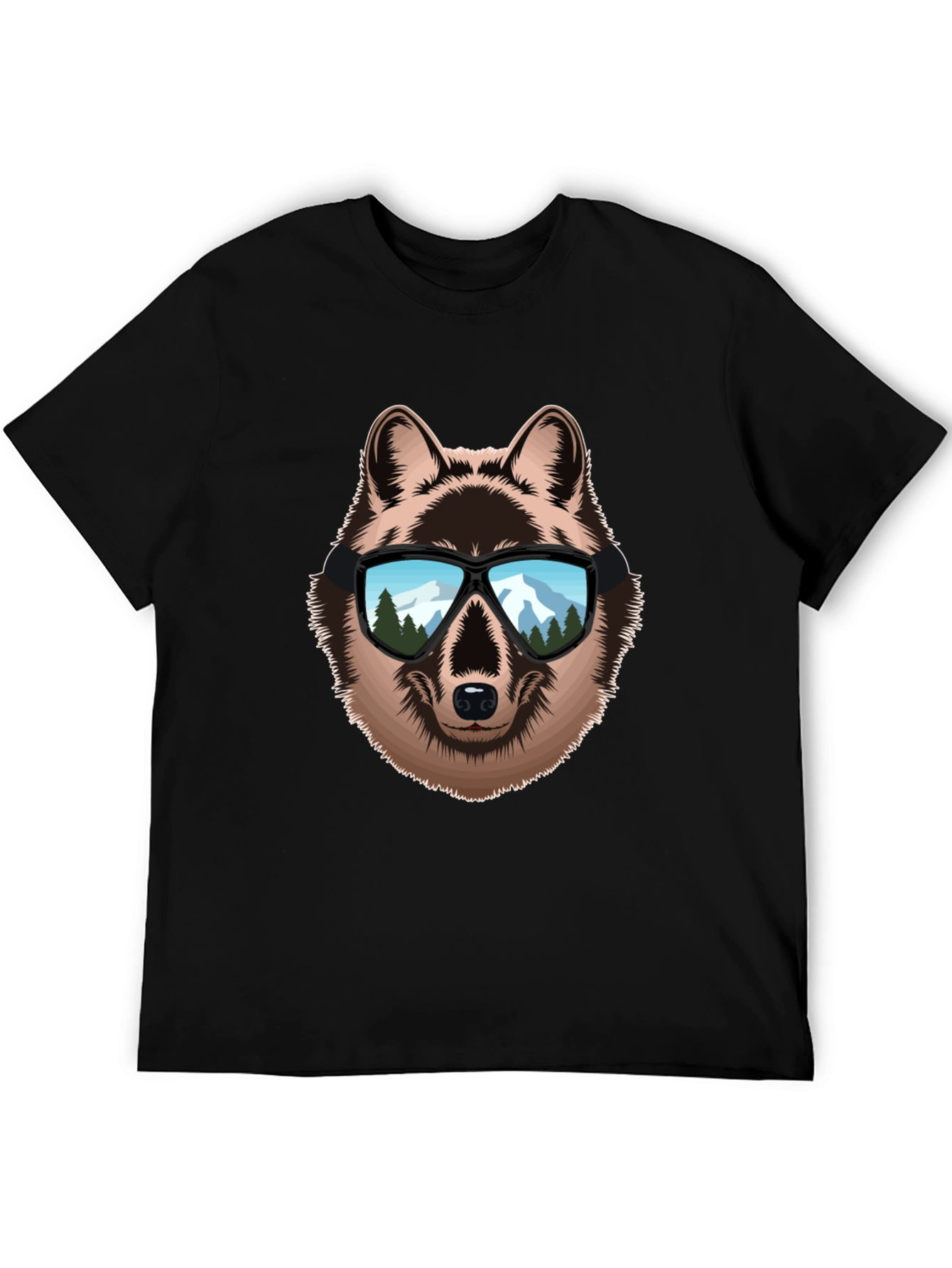Wolf with Sunglasses Graphic Tee - Cool Animal Design
