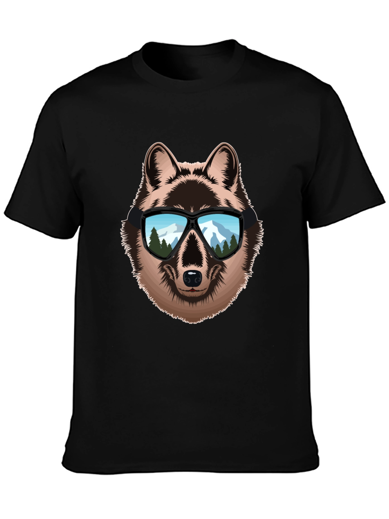 Wolf with Sunglasses Graphic Tee - Cool Animal Design