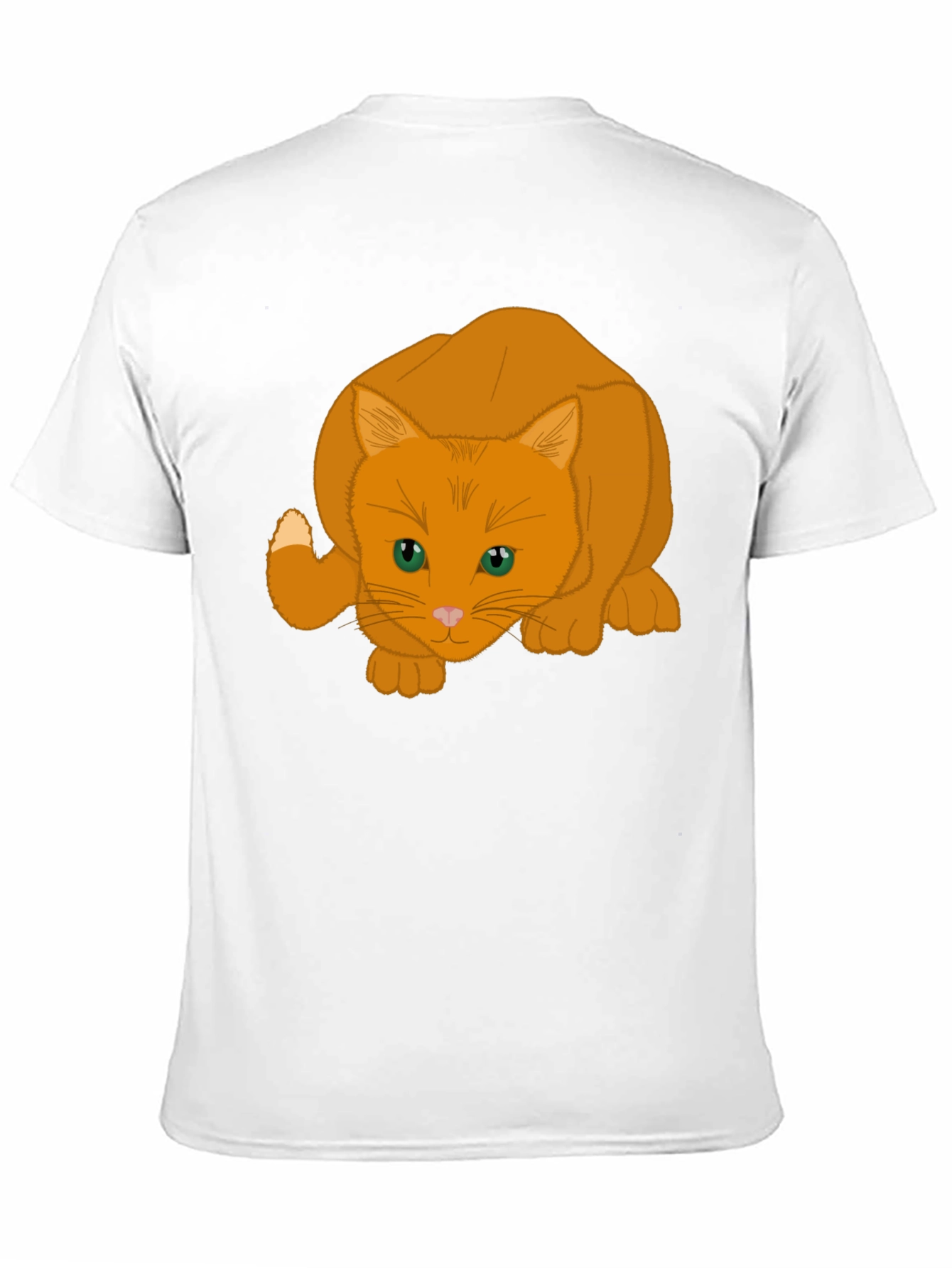 Orange Cat Graphic Tee - Soft Cotton Blend