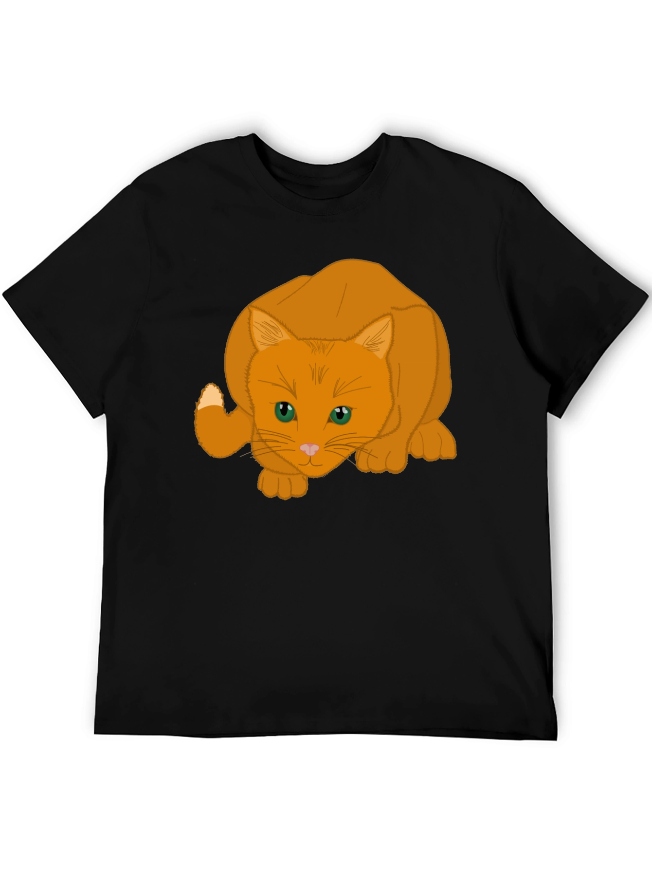 Orange Cat Graphic Tee - Soft Cotton Blend