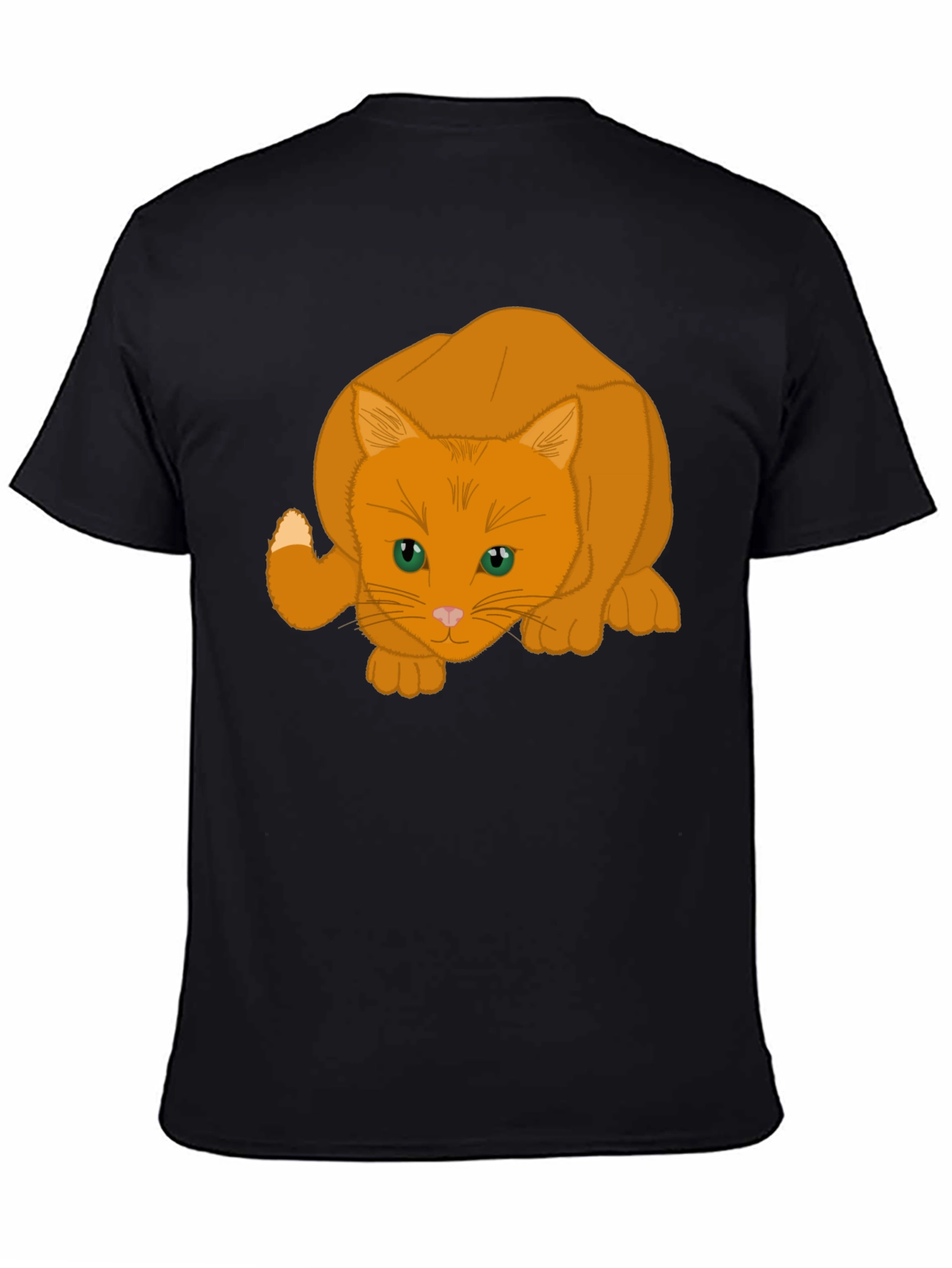 Orange Cat Graphic Tee - Soft Cotton Blend