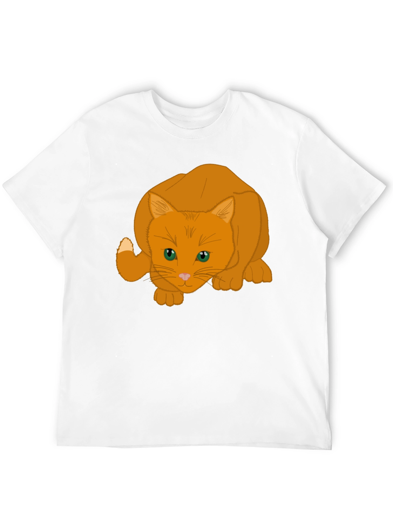 Orange Cat Graphic Tee - Soft Cotton Blend