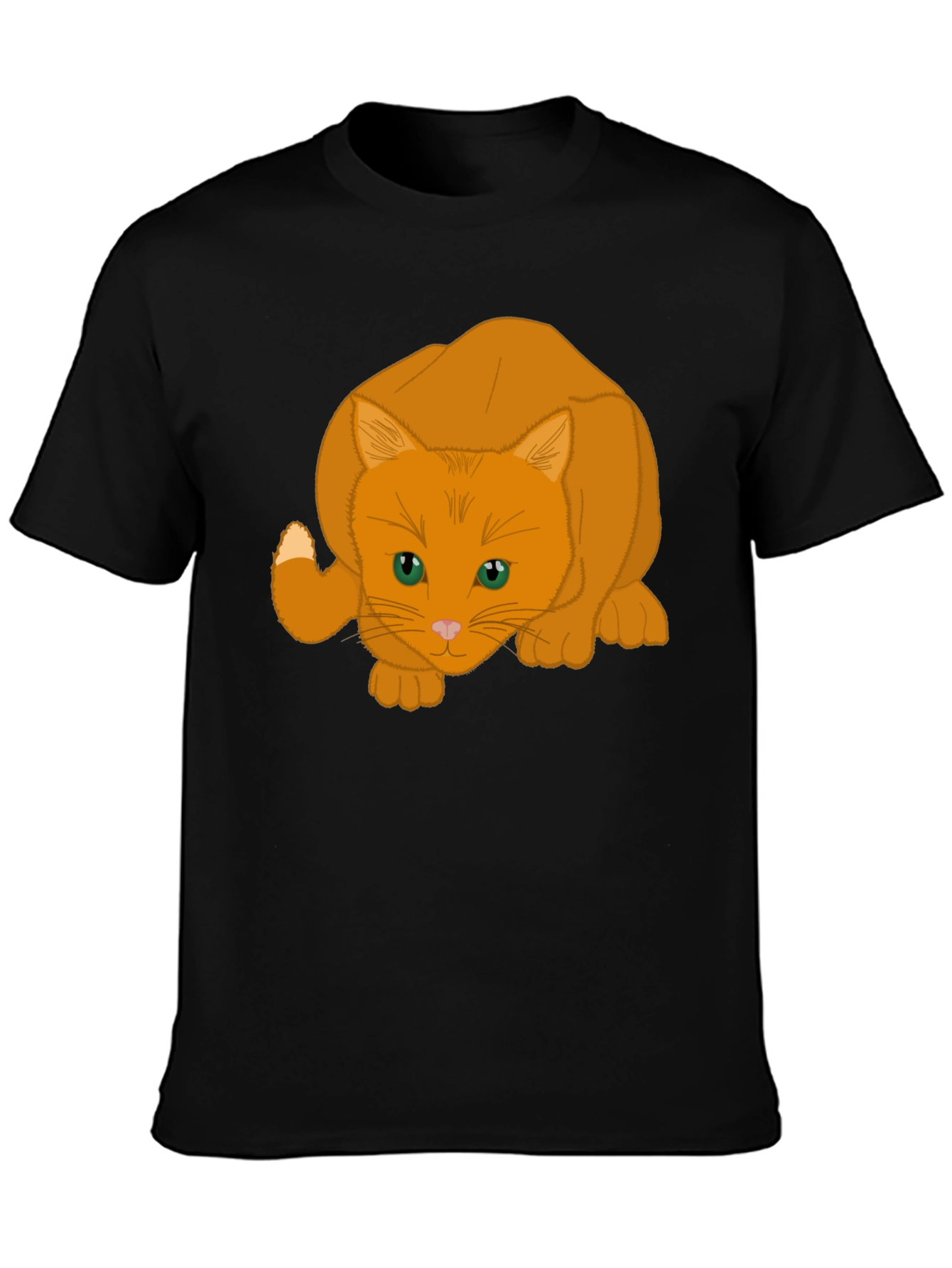 Orange Cat Graphic Tee - Soft Cotton Blend