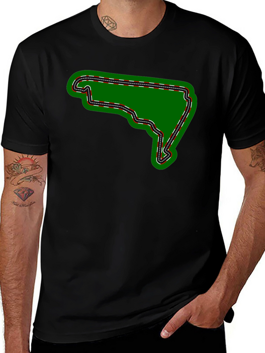Race Track Graphic Tee - Black Cotton T-Shirt
