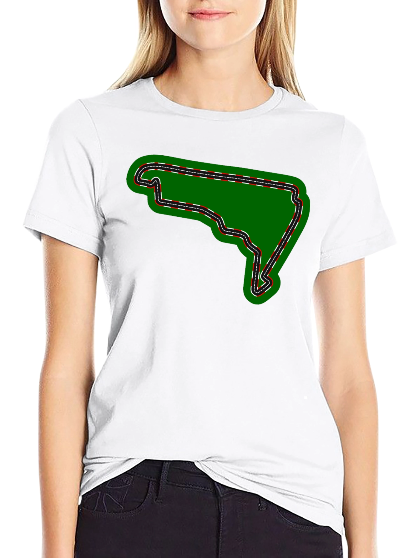 Race Track Graphic Tee - Black Cotton T-Shirt