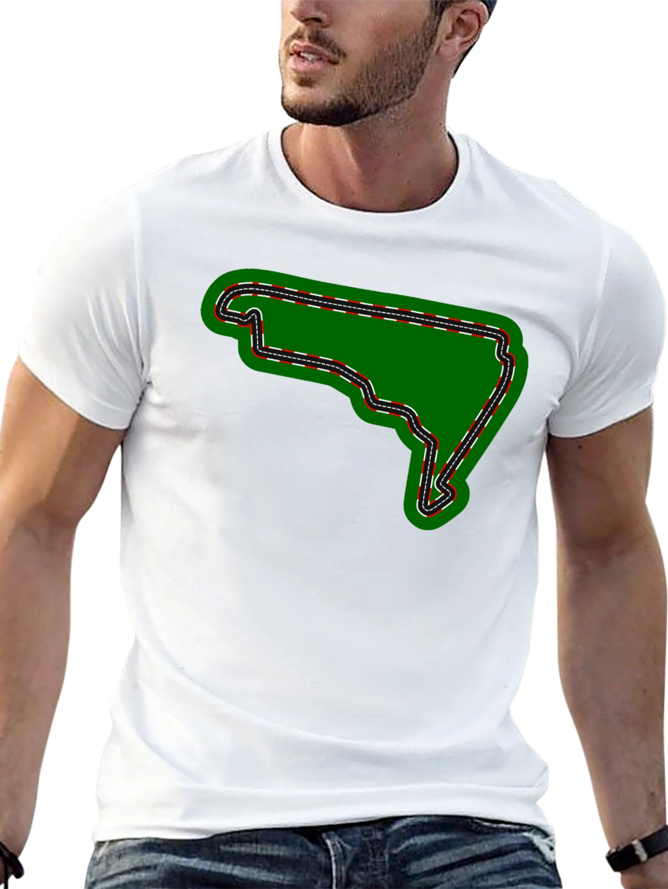 Race Track Graphic Tee - Black Cotton T-Shirt