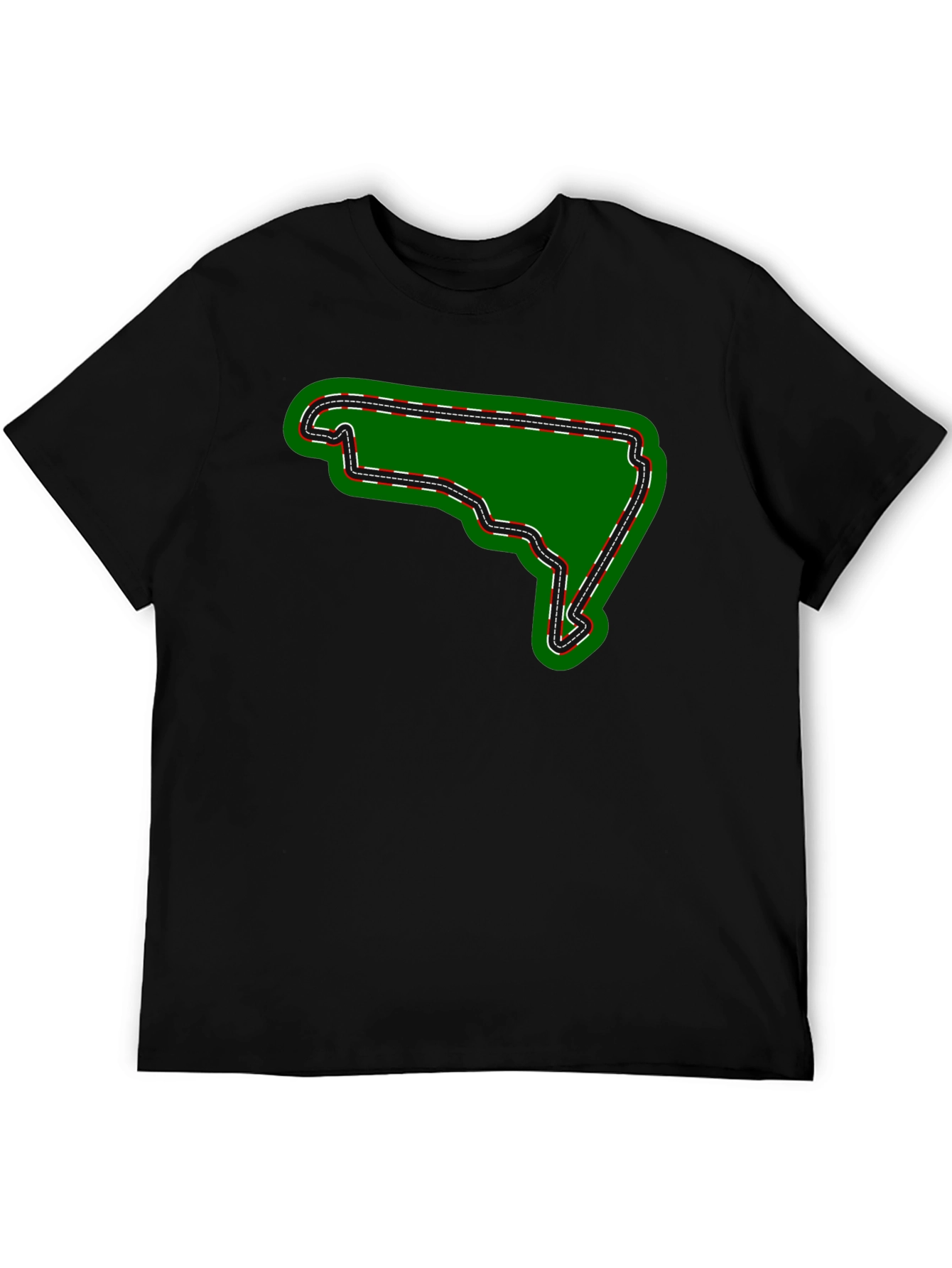 Race Track Graphic Tee - Black Cotton T-Shirt