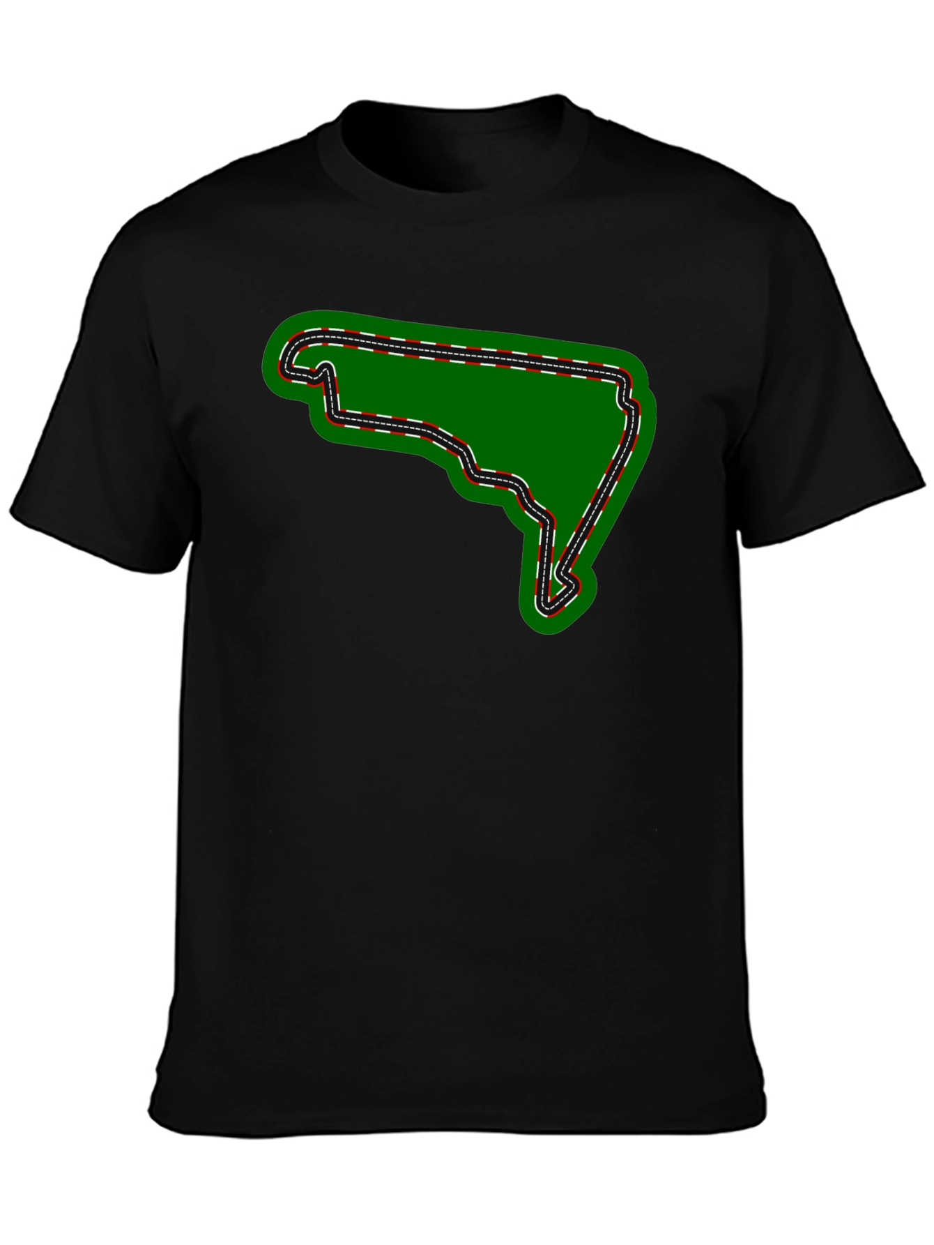 Race Track Graphic Tee - Black Cotton T-Shirt