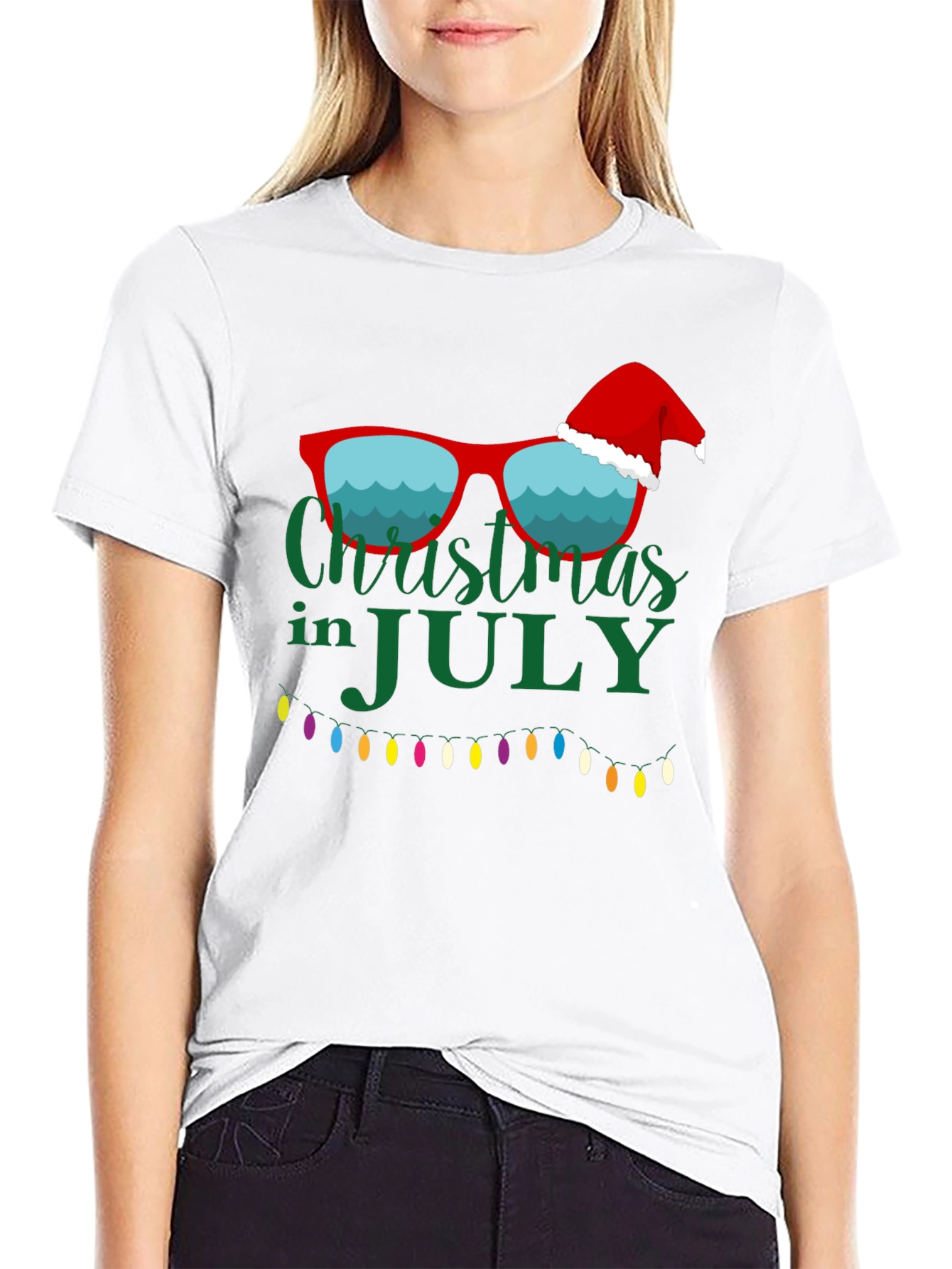 Christmas in July Black Graphic T-Shirt