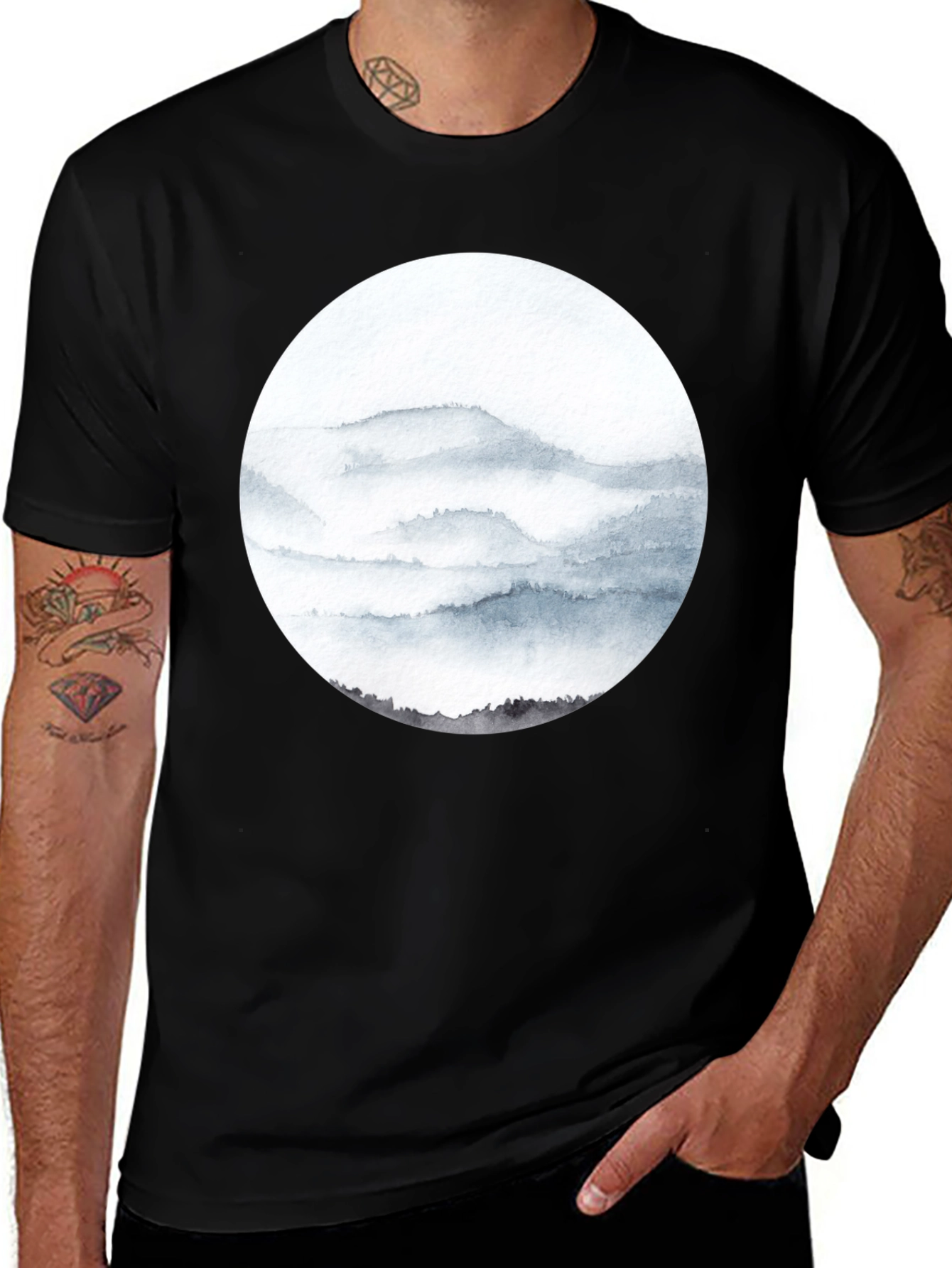 Abstract Mountain Watercolor T-Shirt