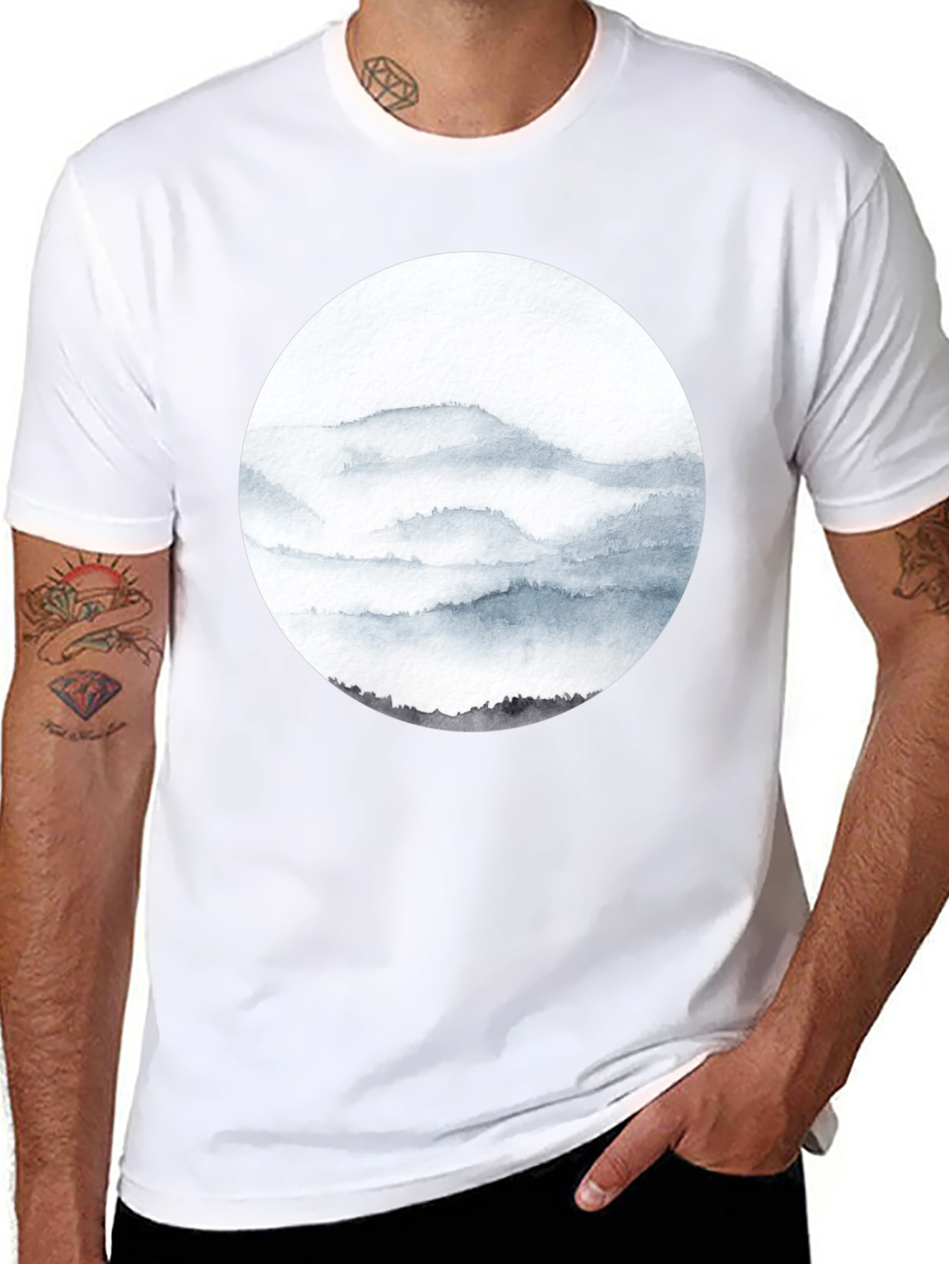 Abstract Mountain Watercolor T-Shirt