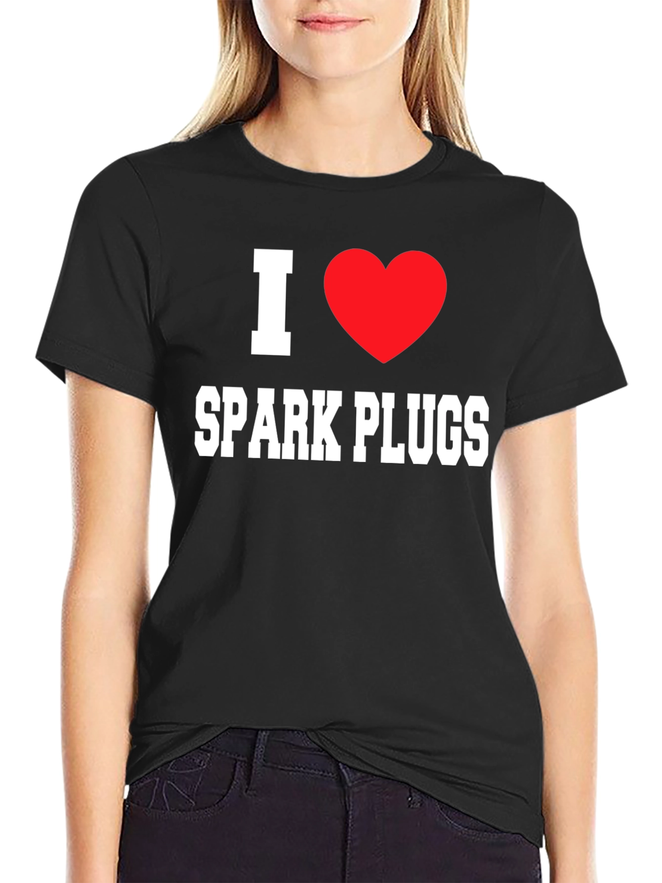 I Love Spark Plugs Black T-Shirt