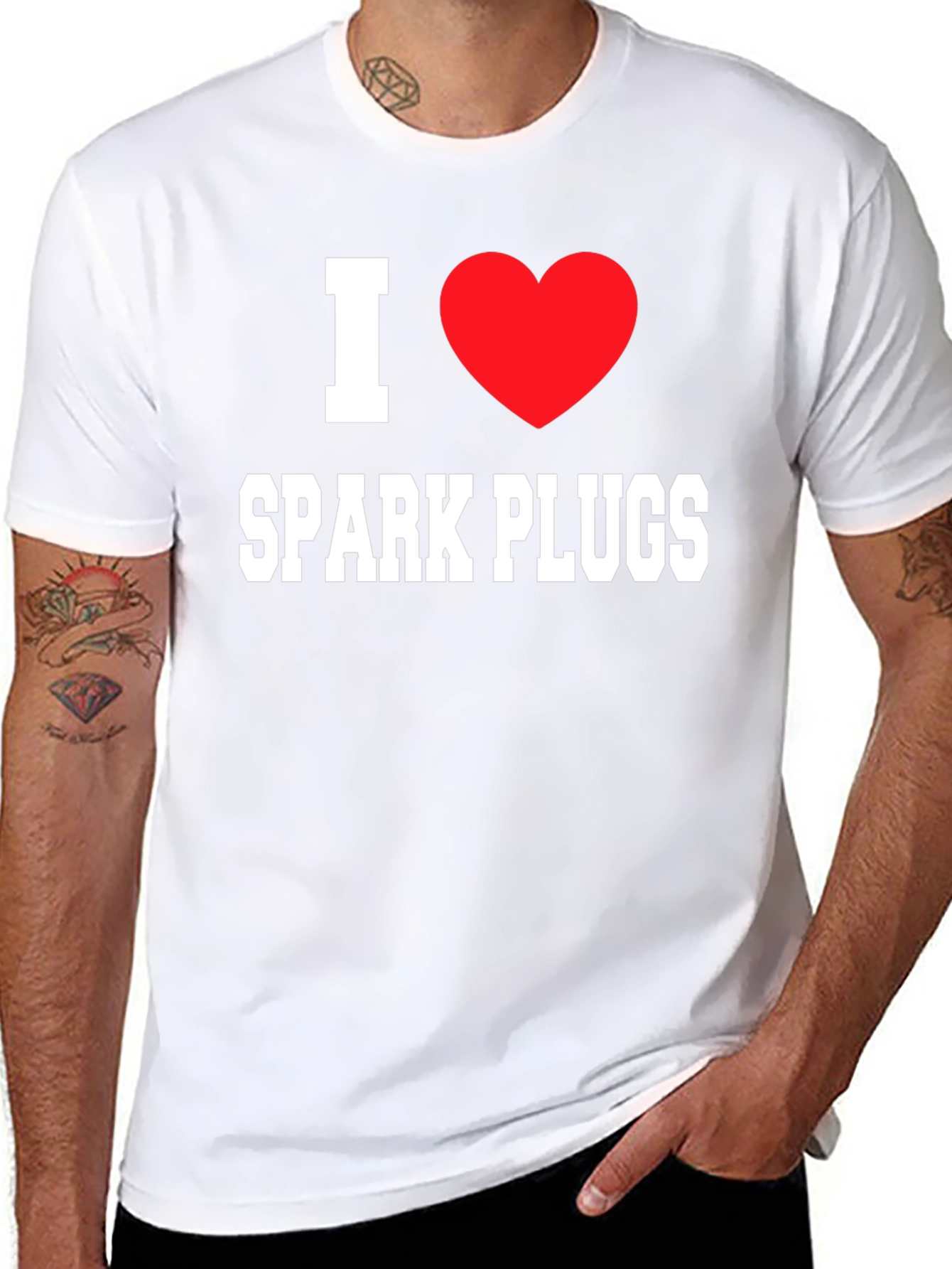 I Love Spark Plugs Black T-Shirt