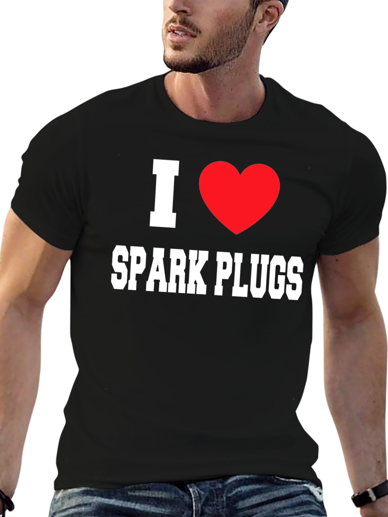I Love Spark Plugs Black T-Shirt