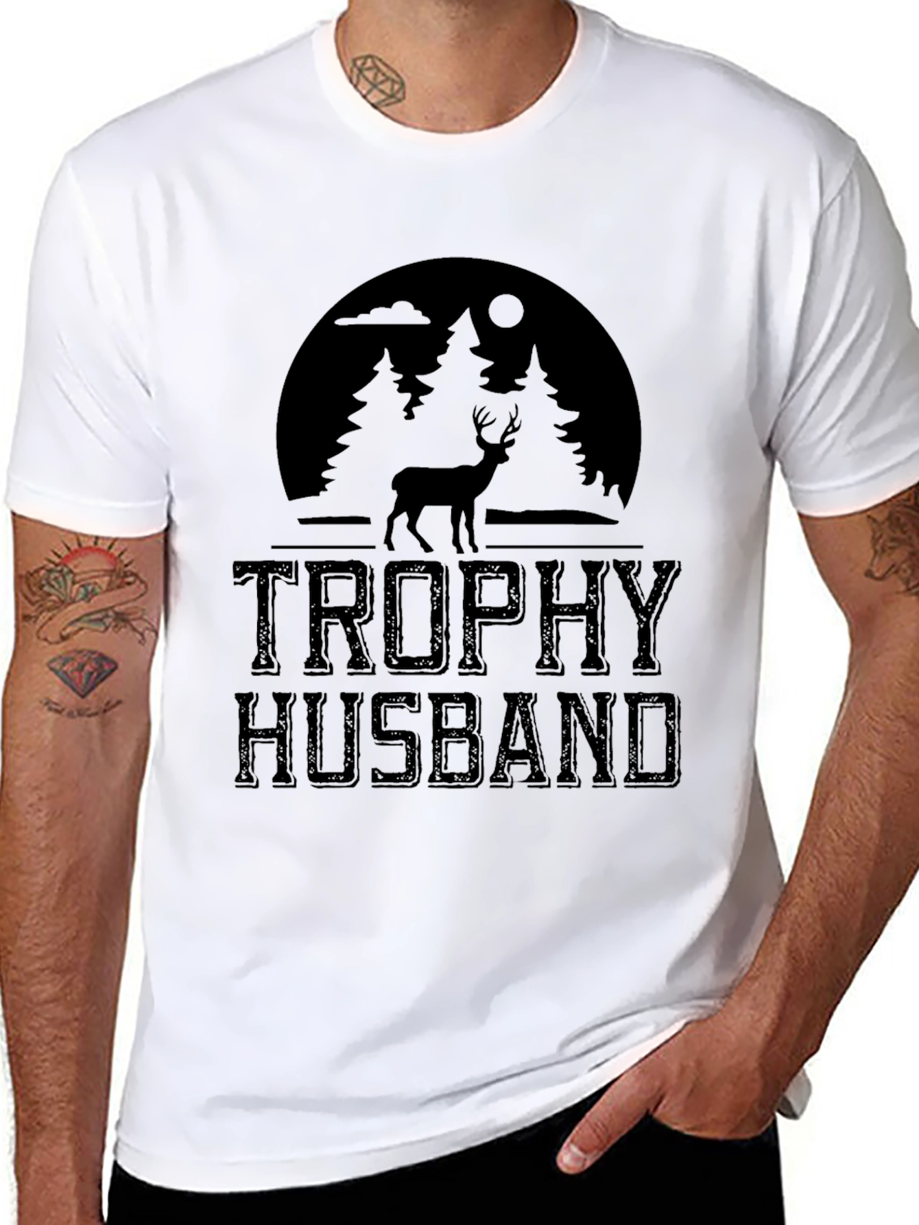 Trophy Husband Deer Hunting T-Shirt - Novelty Graphic Tee