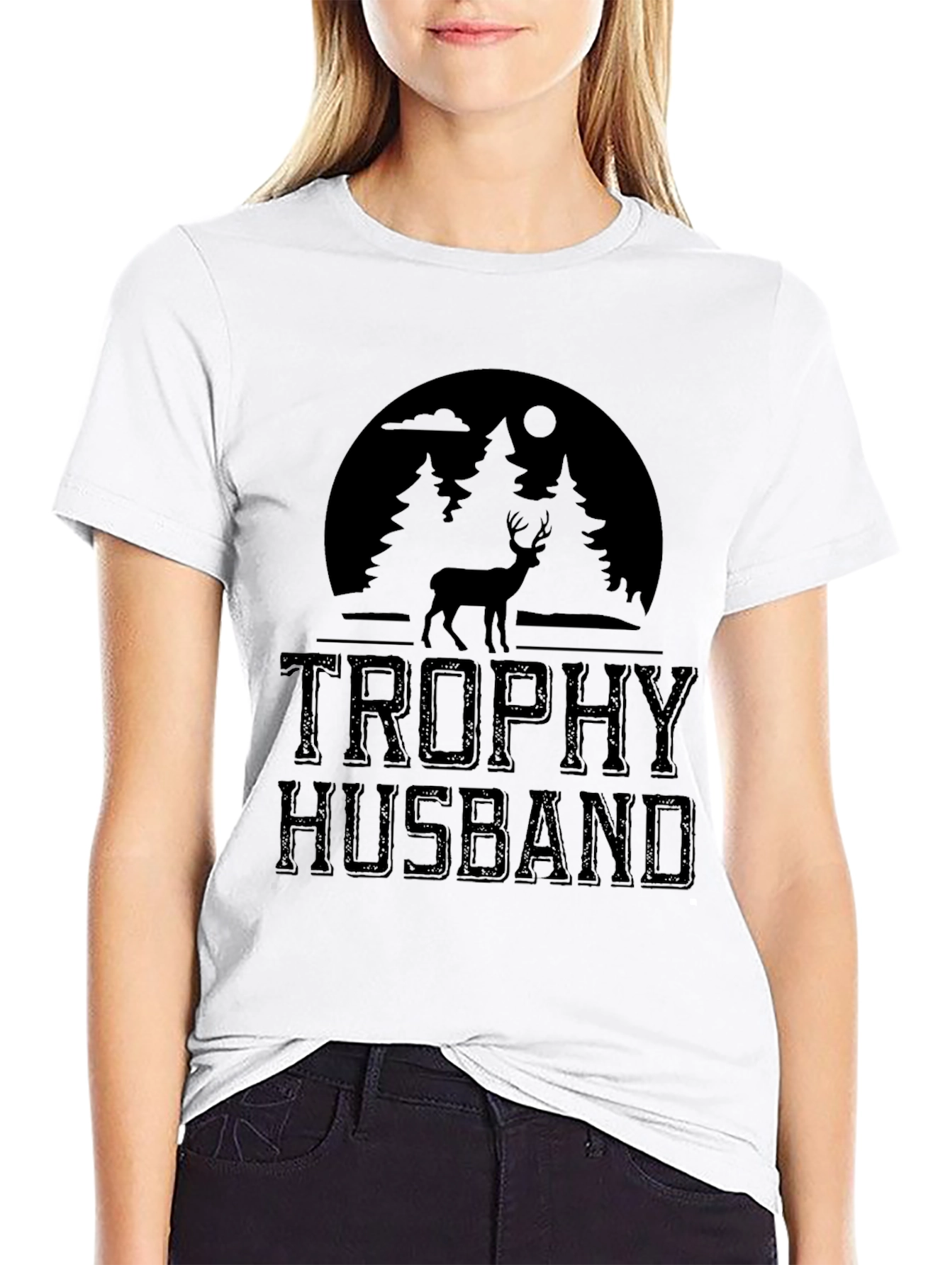 Trophy Husband Deer Hunting T-Shirt - Novelty Graphic Tee