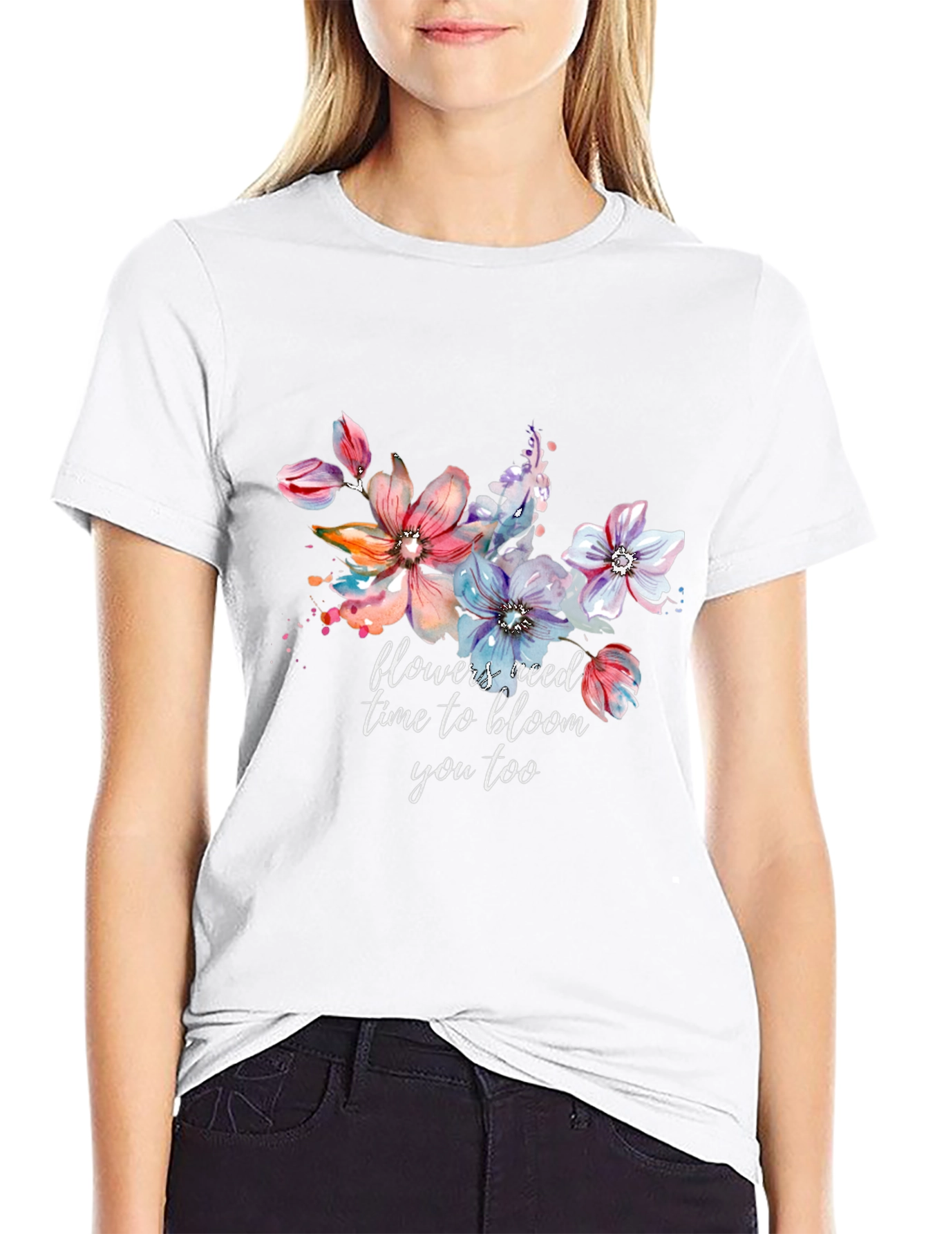 Floral Bloom T-Shirt - Inspirational Graphic Tee
