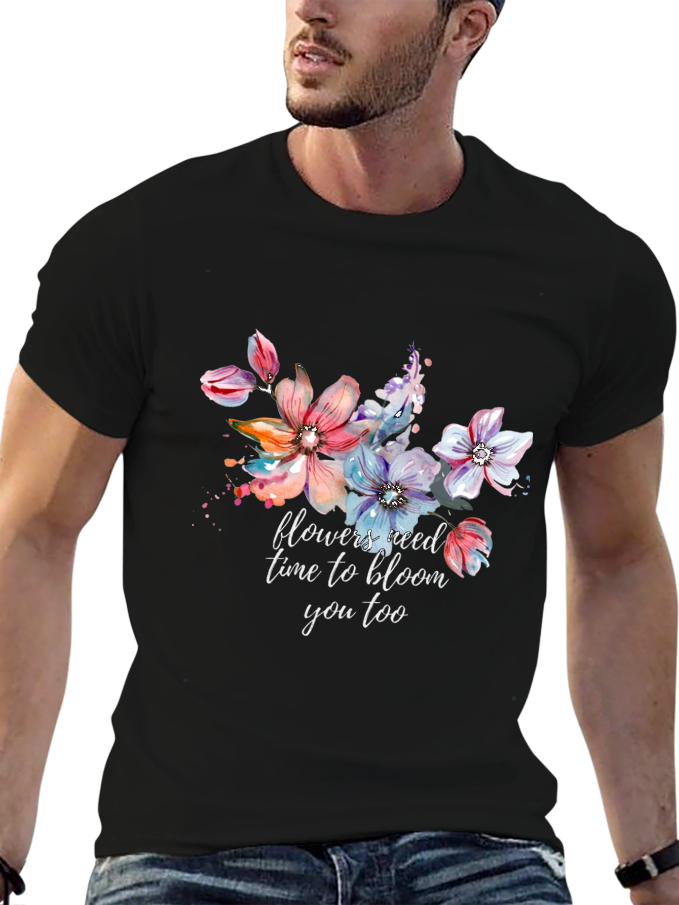 Floral Bloom T-Shirt - Inspirational Graphic Tee
