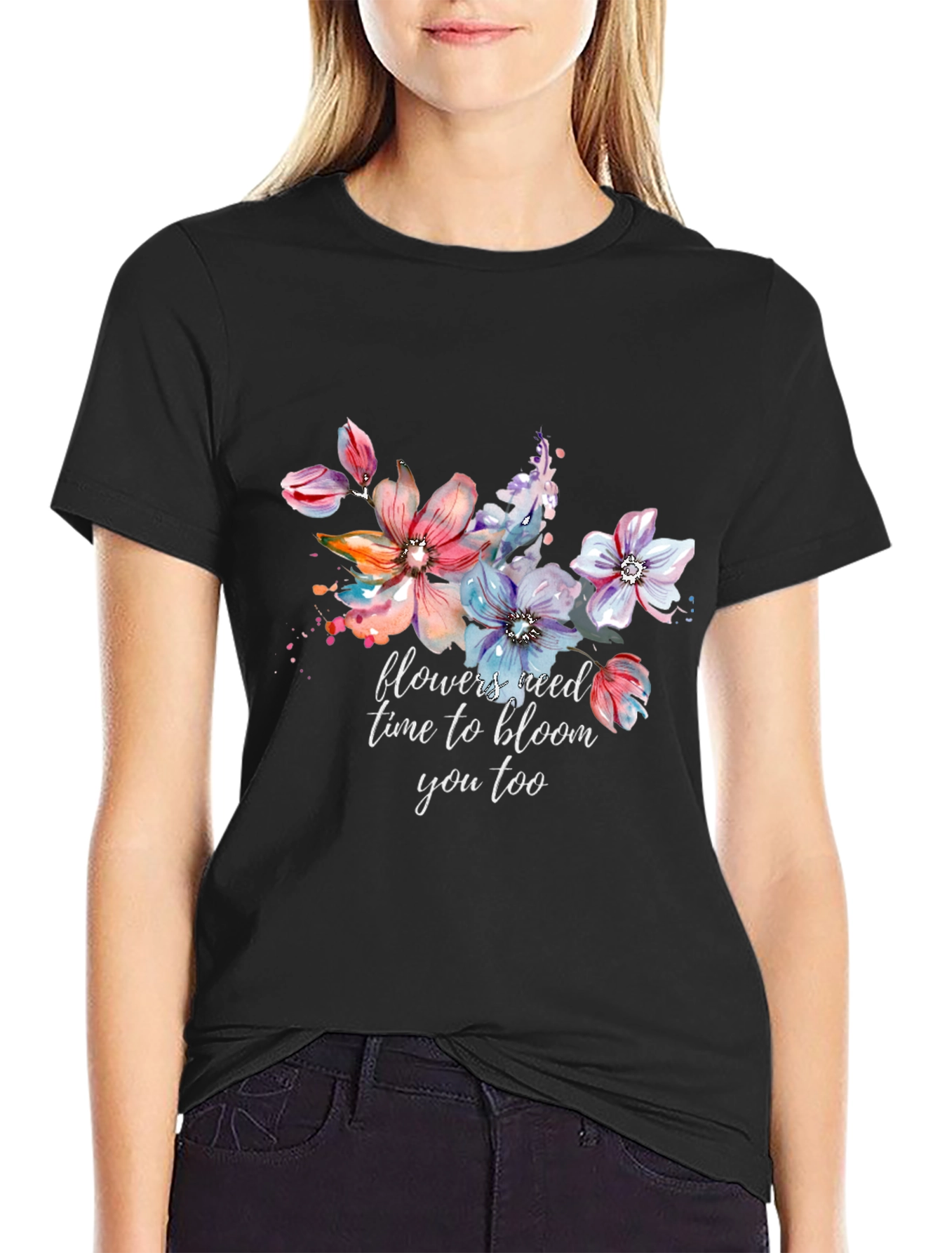 Floral Bloom T-Shirt - Inspirational Graphic Tee