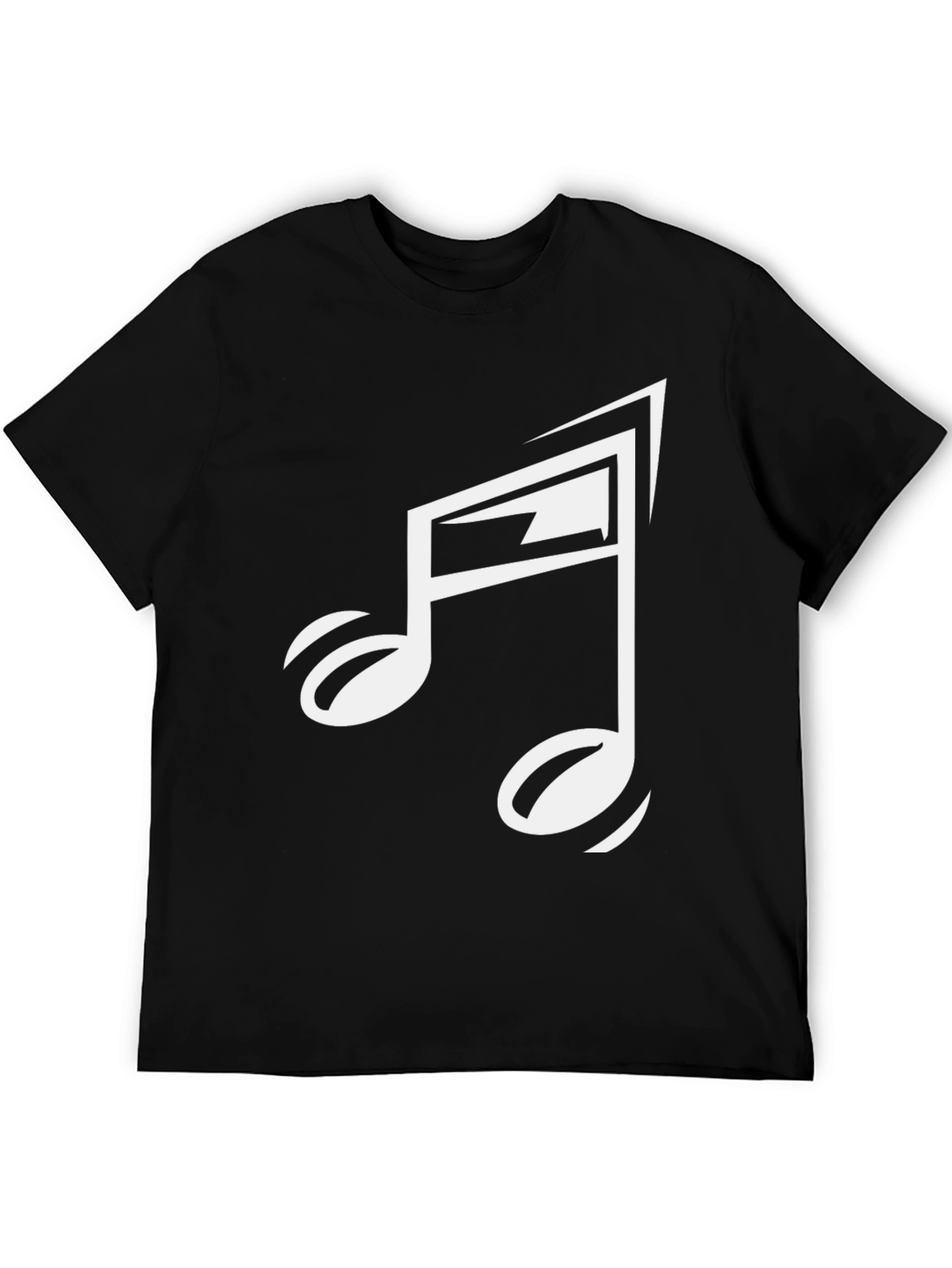 Musical Note Graphic Tee - Black Cotton Blend