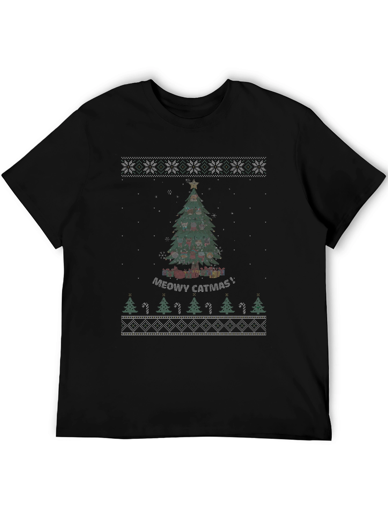 Meowy Catmas Ugly Christmas T-Shirt