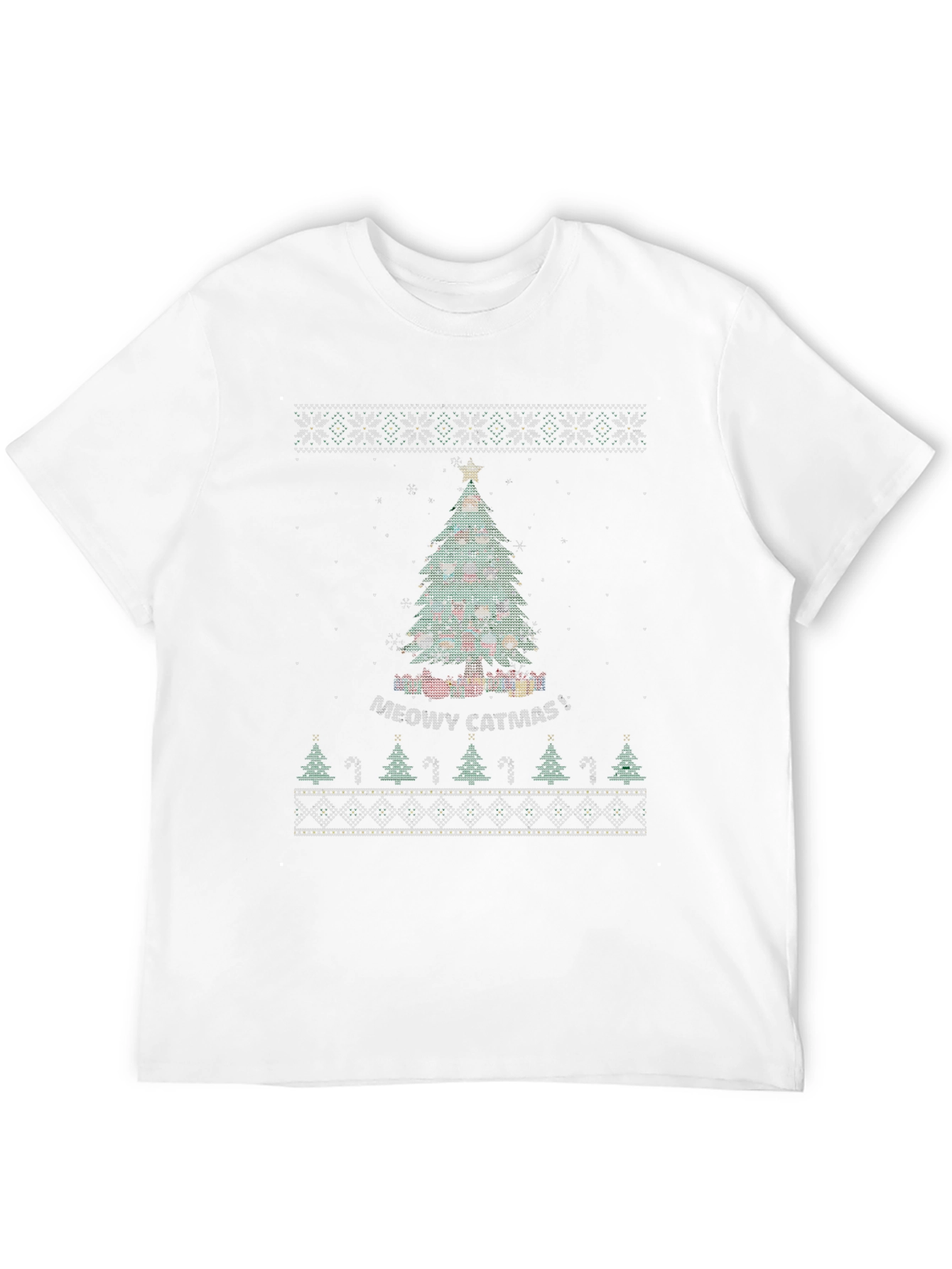 Meowy Catmas Ugly Christmas T-Shirt