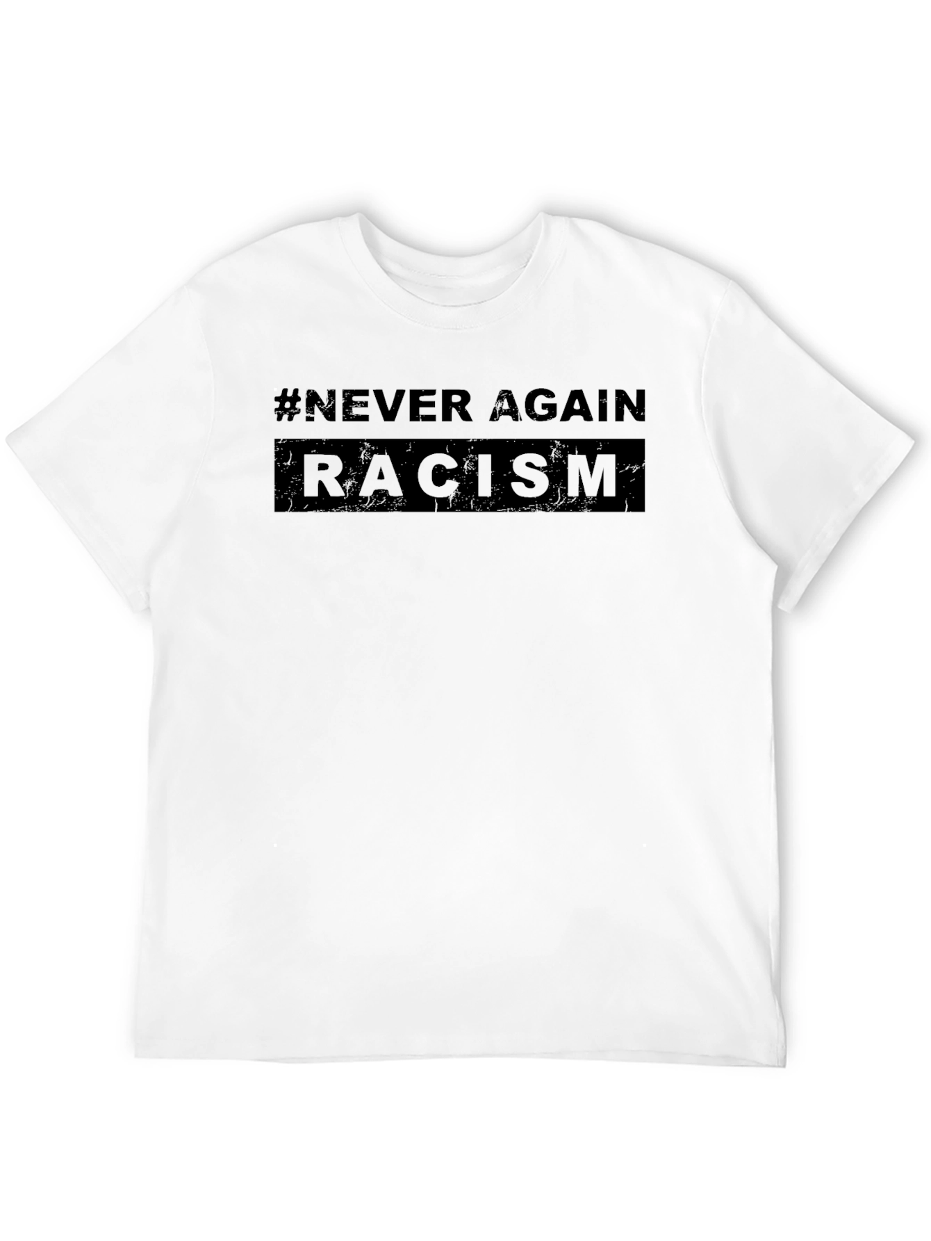 Never Again Racism Black T-Shirt