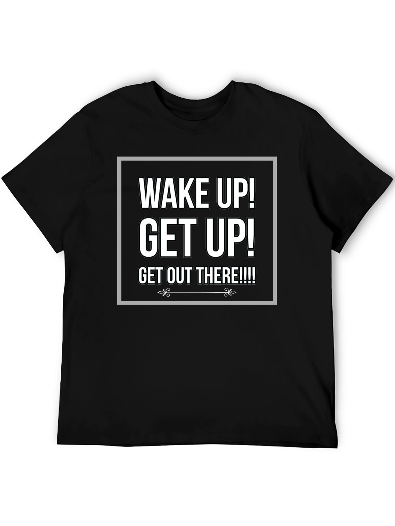 Wake Up! Graphic Print Crew Neck T-Shirt