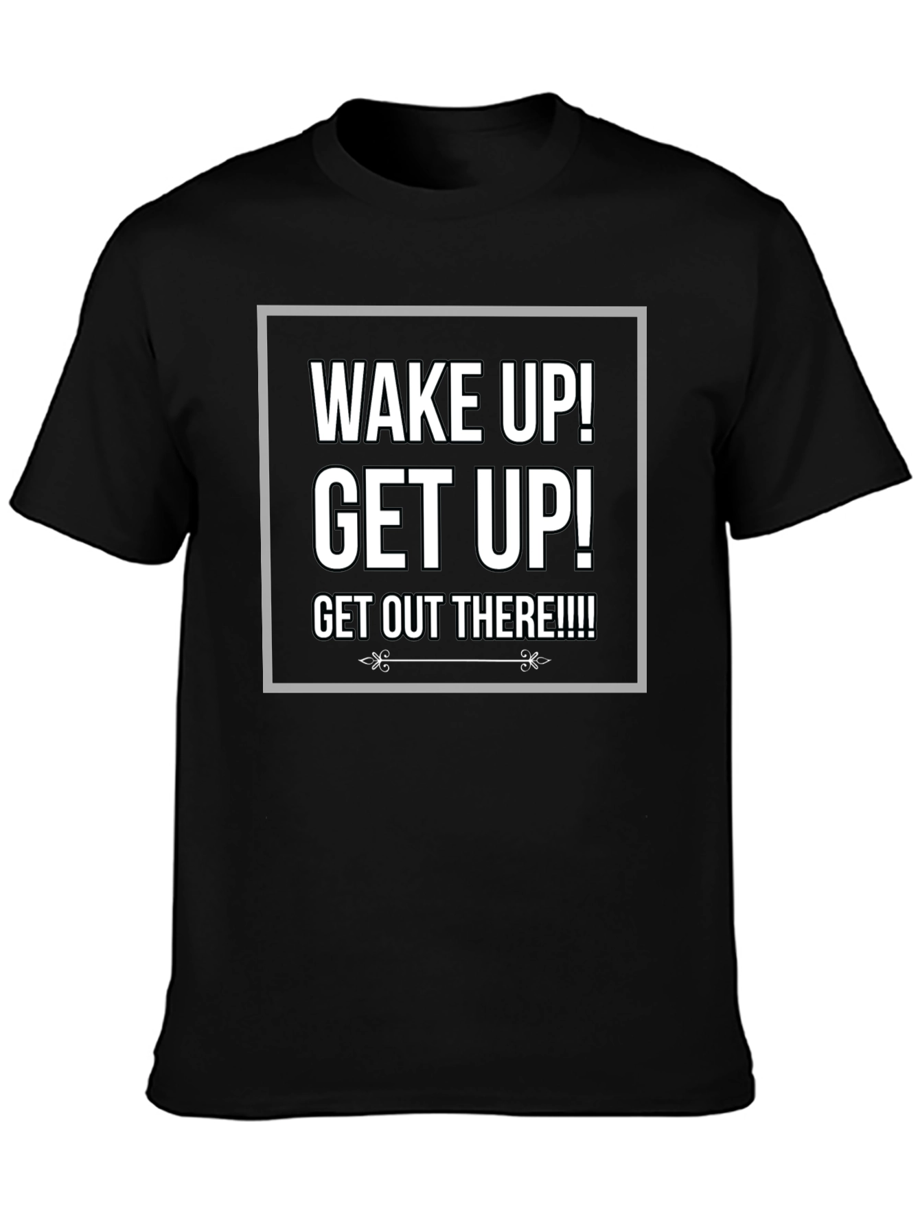 Wake Up! Graphic Print Crew Neck T-Shirt